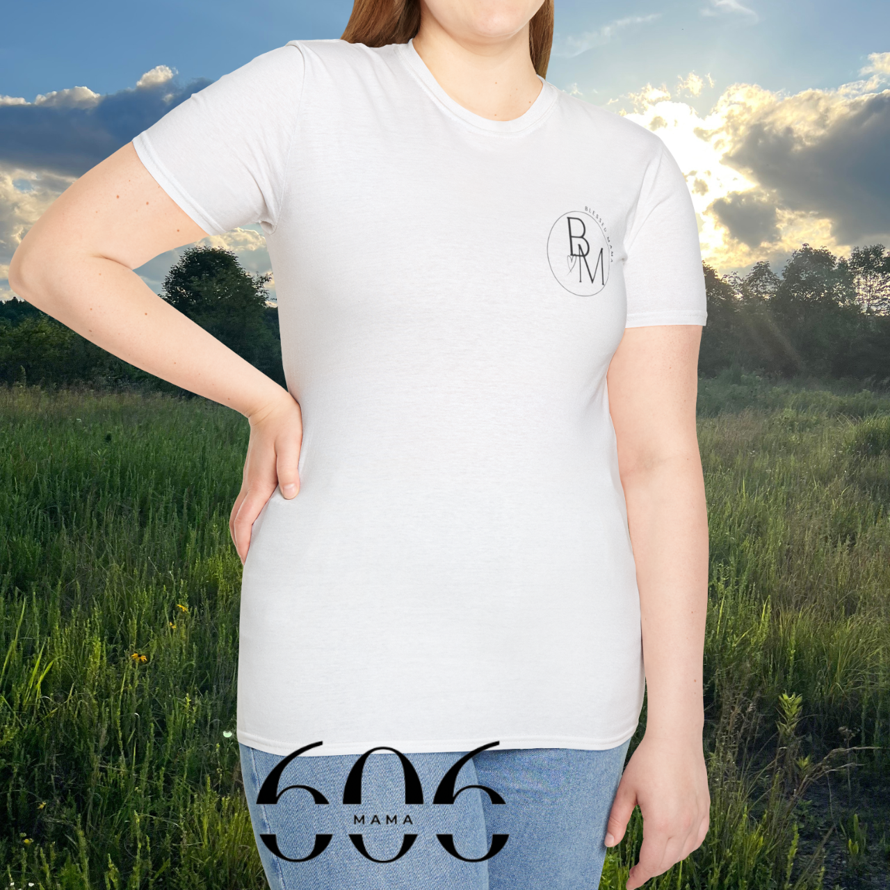 100% Cotton Blessed Mama Graphic T-Shirt  product thumbnail image