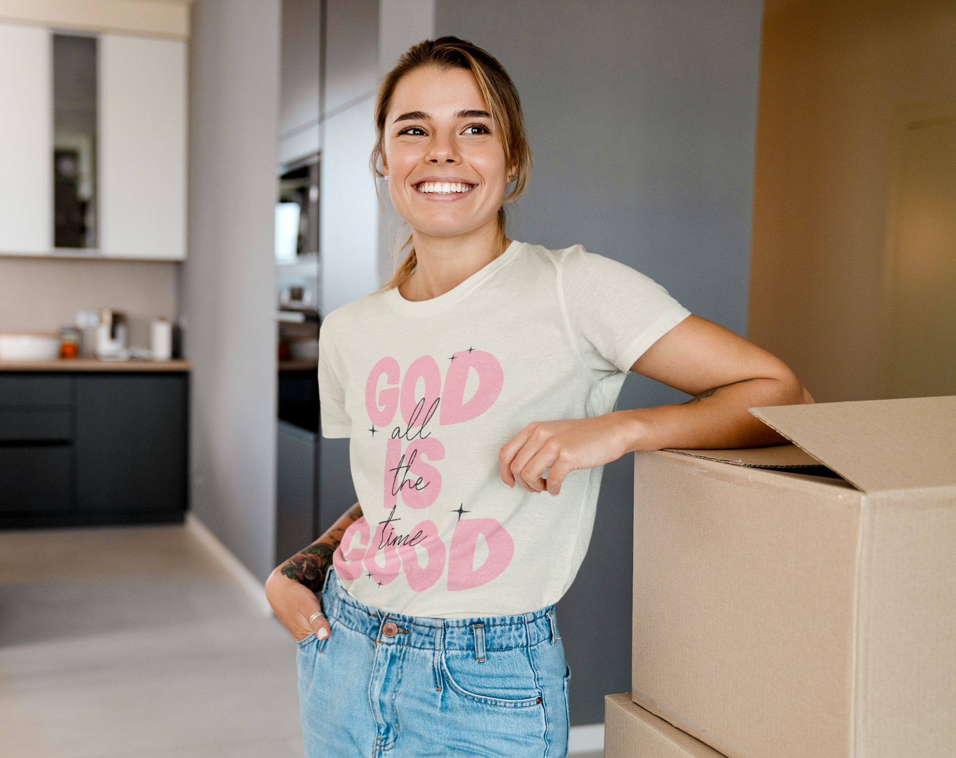 God Is Good- Unisex Garment-Dyed T-shirt product thumbnail image