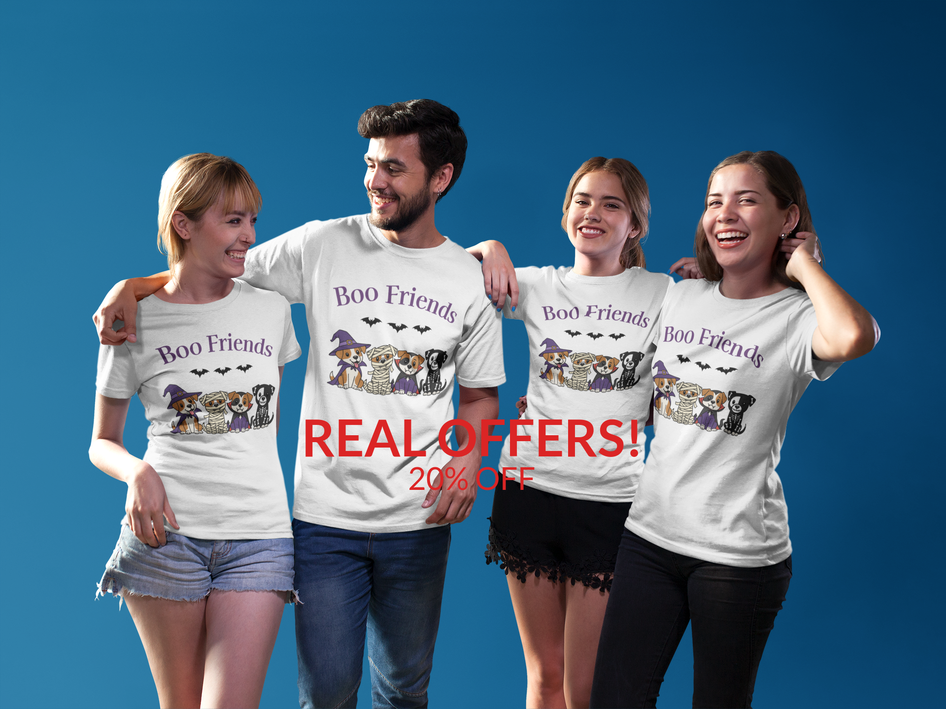 Halloween Dog Lovers Tee, Boo Friends Shirt, Unisex Graphic T-Shirt, Spooky Pet Apparel, Fall Celebration Clothing product thumbnail image