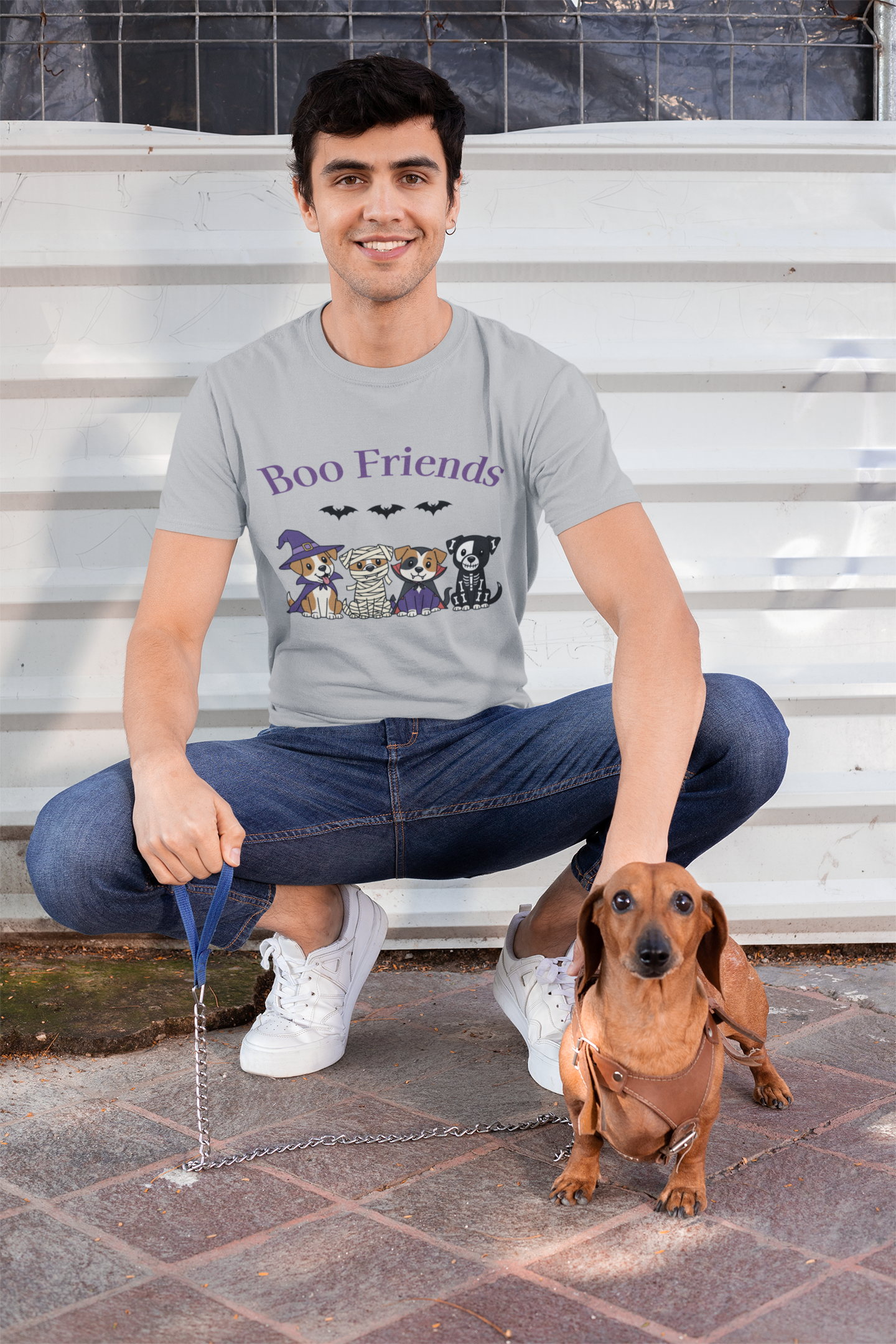Halloween Dog Lovers Tee, Boo Friends Shirt, Unisex Graphic T-Shirt, Spooky Pet Apparel, Fall Celebration Clothing product thumbnail image