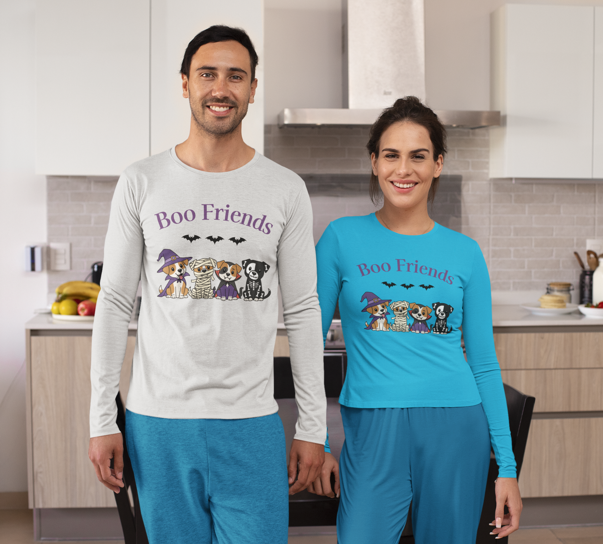 Cute Halloween Dog Friends Long Sleeve Tee, Halloween T-Shirt, Pet Lovers Gift, Fall Apparel, Boo Friends Tee product thumbnail image Cute Halloween Dog Friends Long Sleeve Tee, Halloween T-Shirt, Pet Lovers Gift, Fall Apparel, Boo Friends Tee product thumbnail image