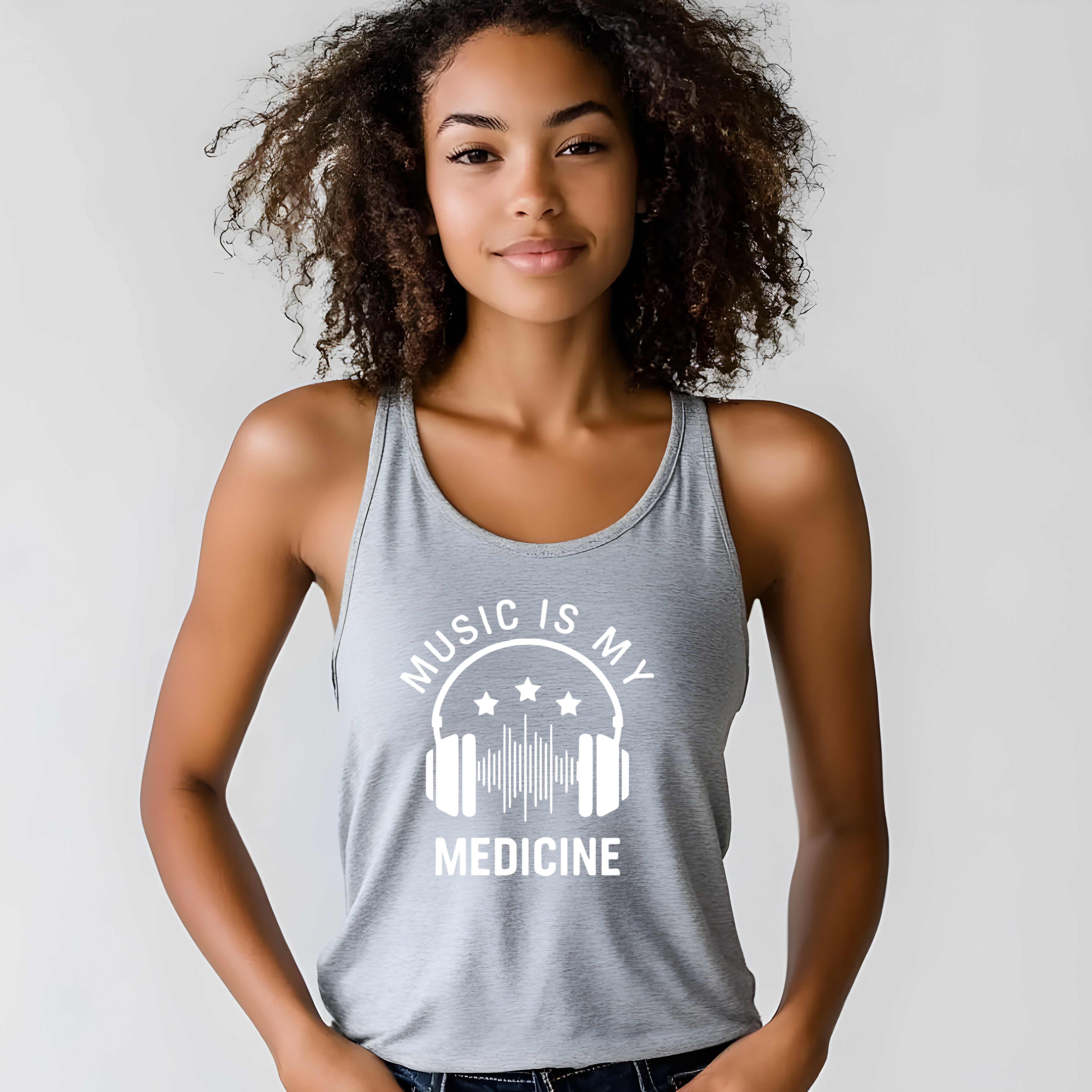 Music is My Medicine Tank Top | Unisex Jersey Tank product thumbnail image
