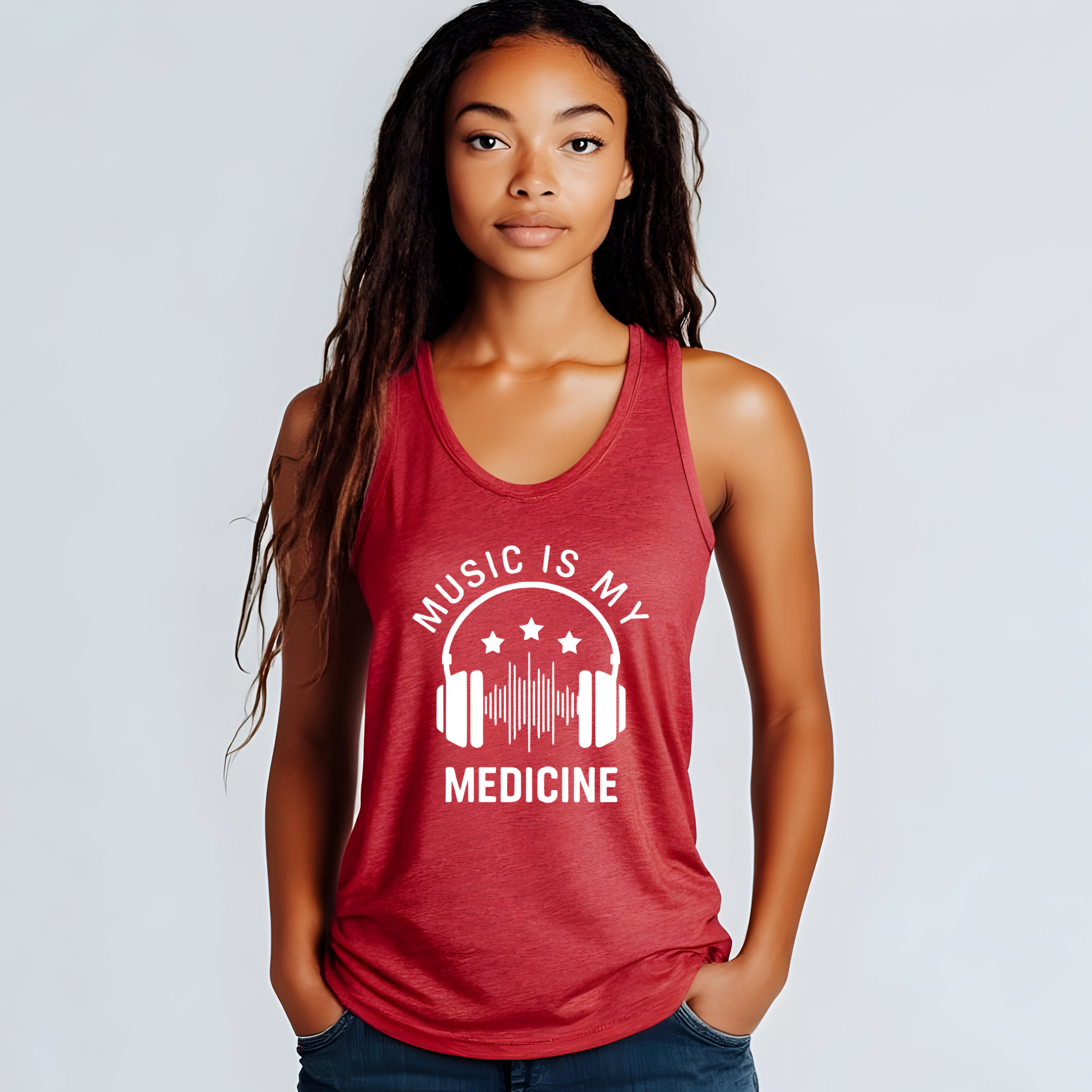 Music is My Medicine Tank Top | Unisex Jersey Tank product thumbnail image Music is My Medicine Tank Top | Unisex Jersey Tank product thumbnail image