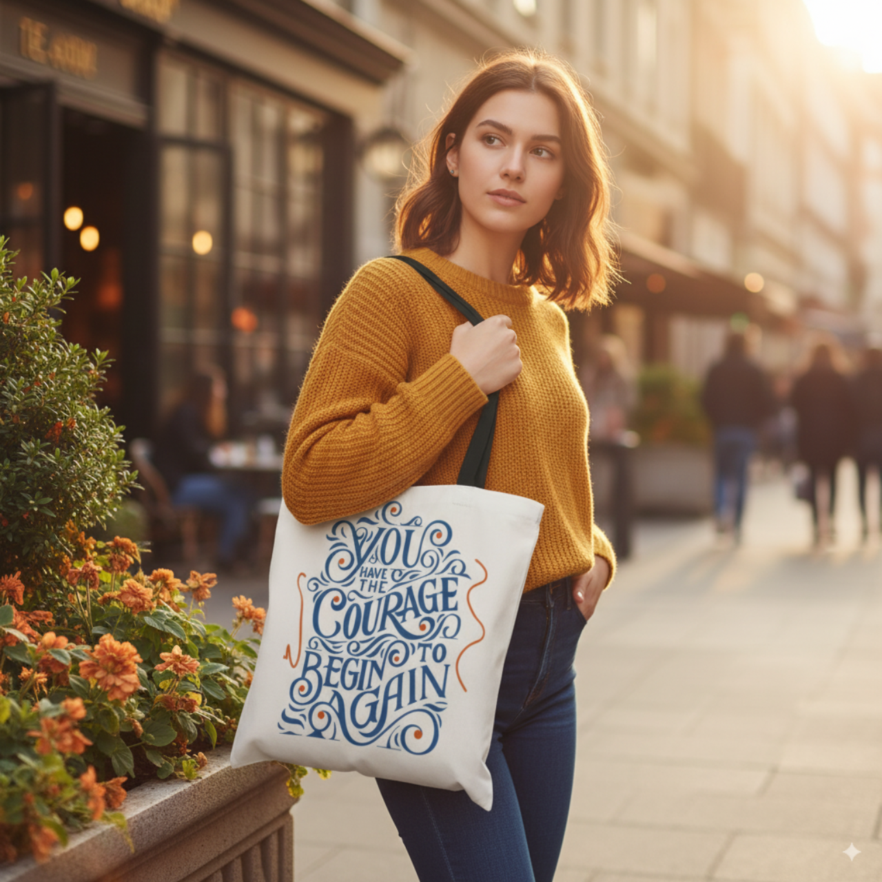 Courage Quote Tote Bag