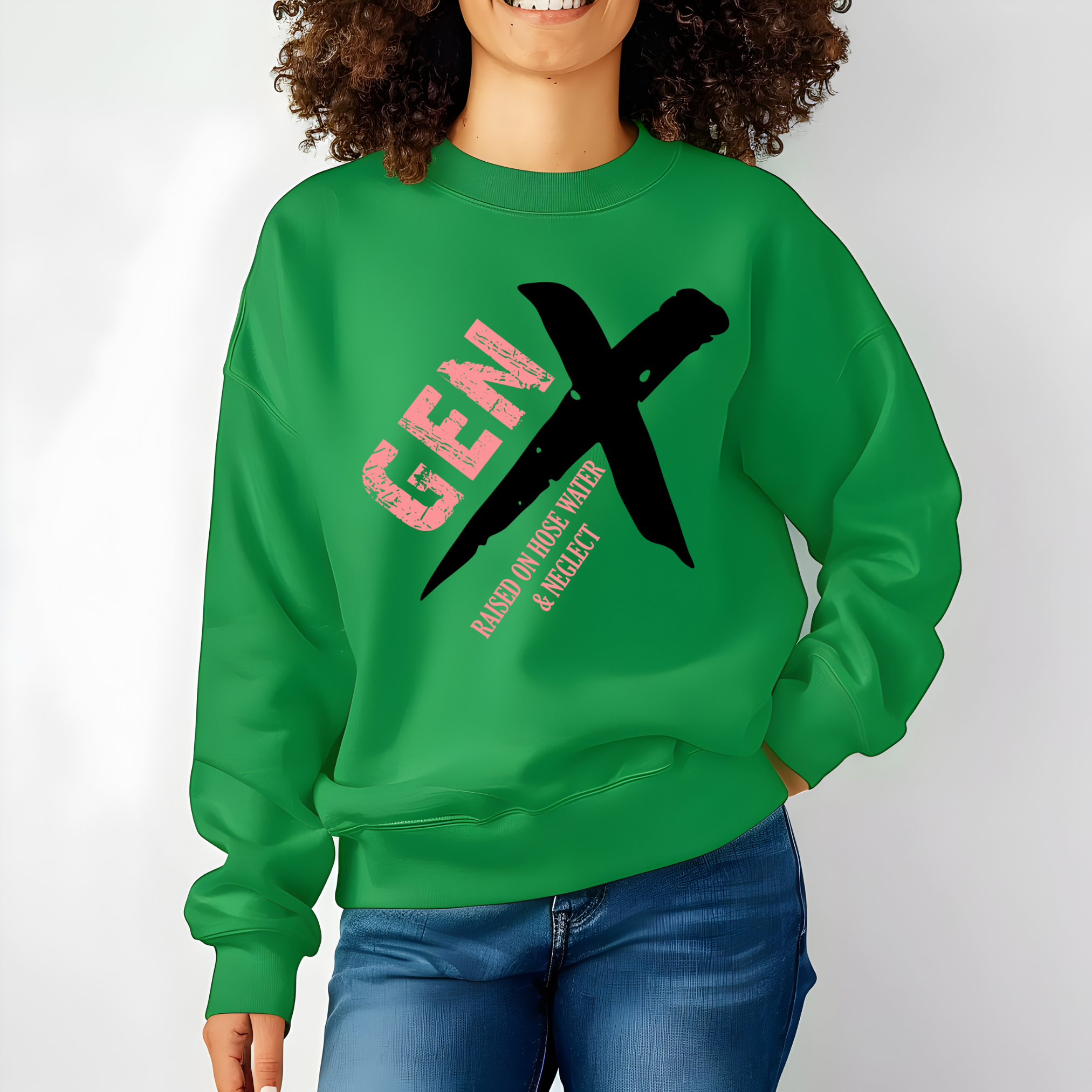 Vintage Gen X Raised on Hose Water & Neglect Crewneck Sweatshirt product thumbnail image Vintage Gen X Raised on Hose Water & Neglect Crewneck Sweatshirt product thumbnail image