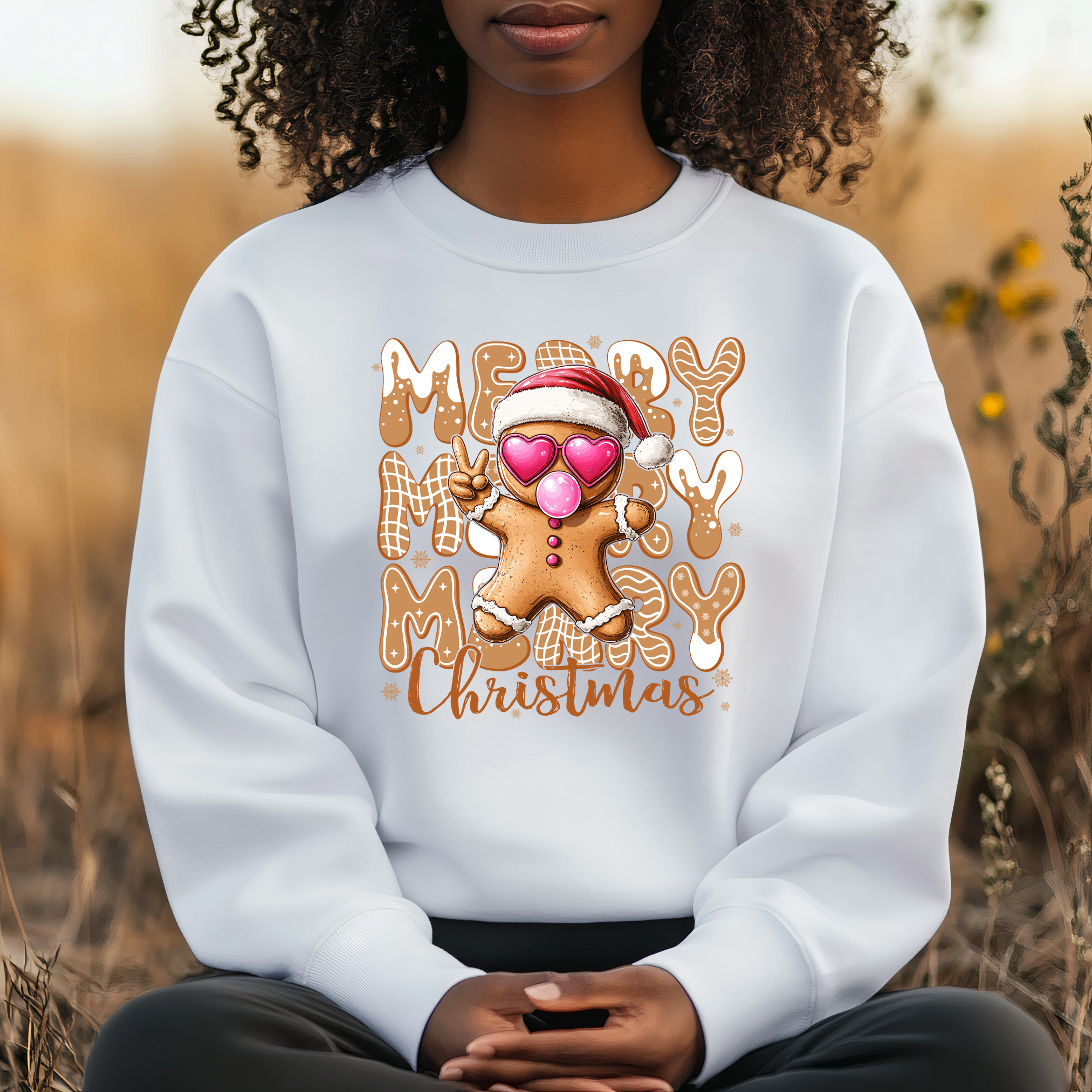 Festive Gingerbread Sweatshirt for Christmas Cheer product thumbnail image Festive Gingerbread Sweatshirt for Christmas Cheer product thumbnail image