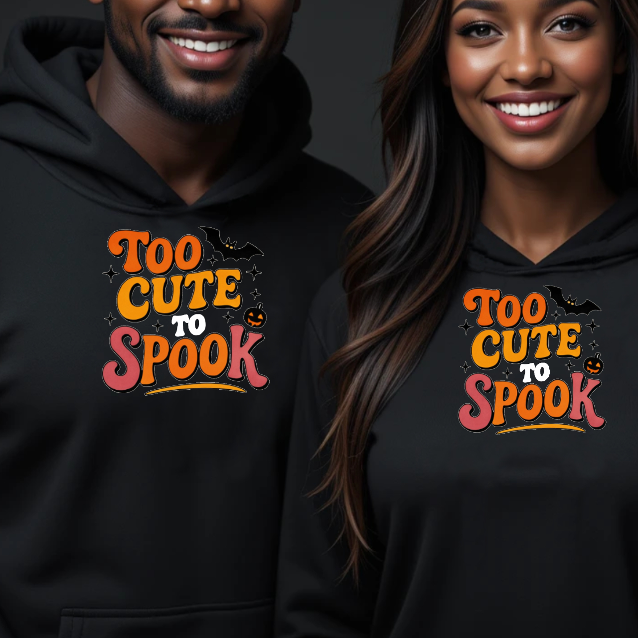 Halloween 'Too Cute to Spook' Hoodie - Cozy Unisex Sweatshirt for Fall Celebrations, Casual Wear, Seasonal Style, Gift Idea