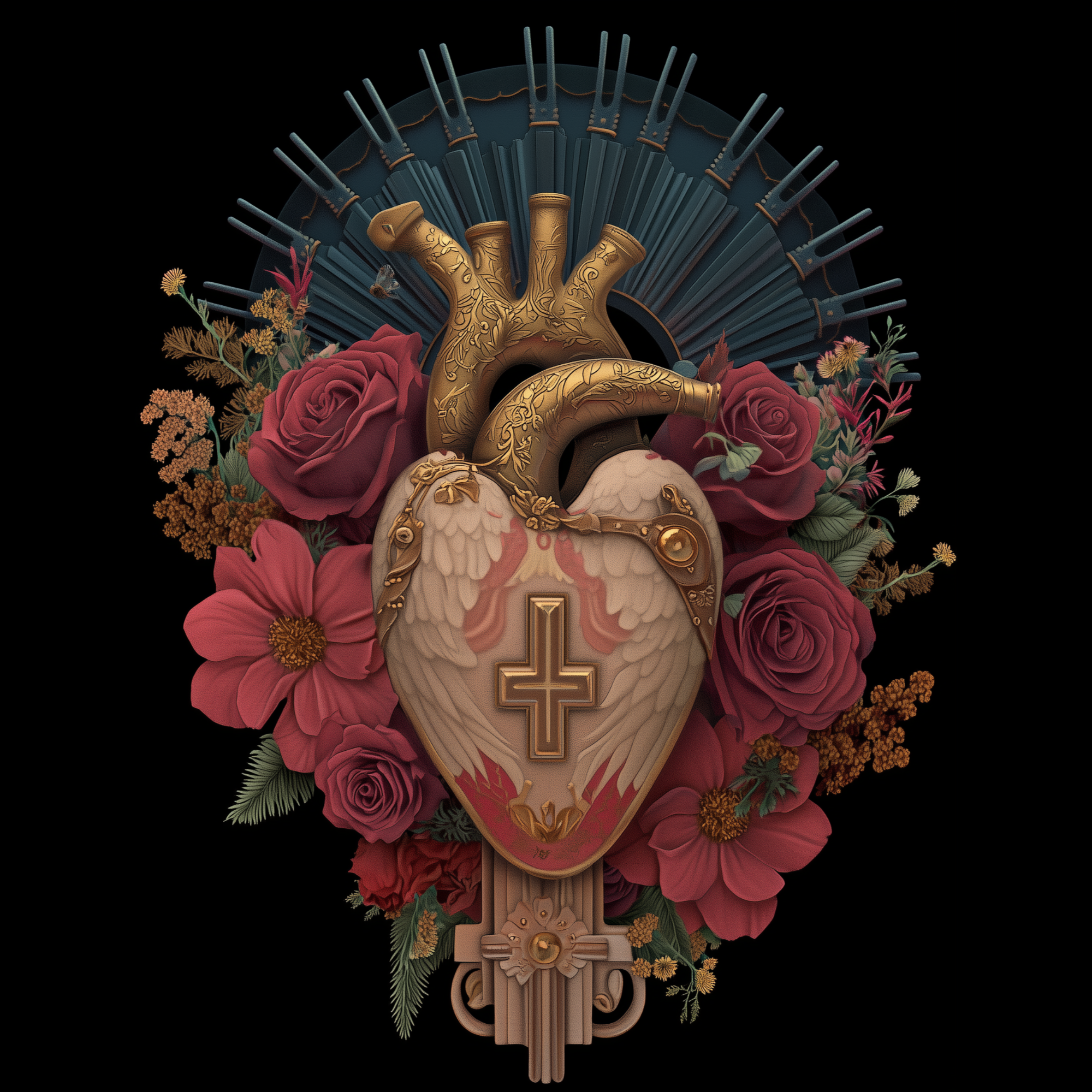 Sacré-Cœur 906, a rebellious sophistication - Unisex T-shirt with baroque design product thumbnail image Sacré-Cœur 906, a rebellious sophistication - Unisex T-shirt with baroque design product thumbnail image