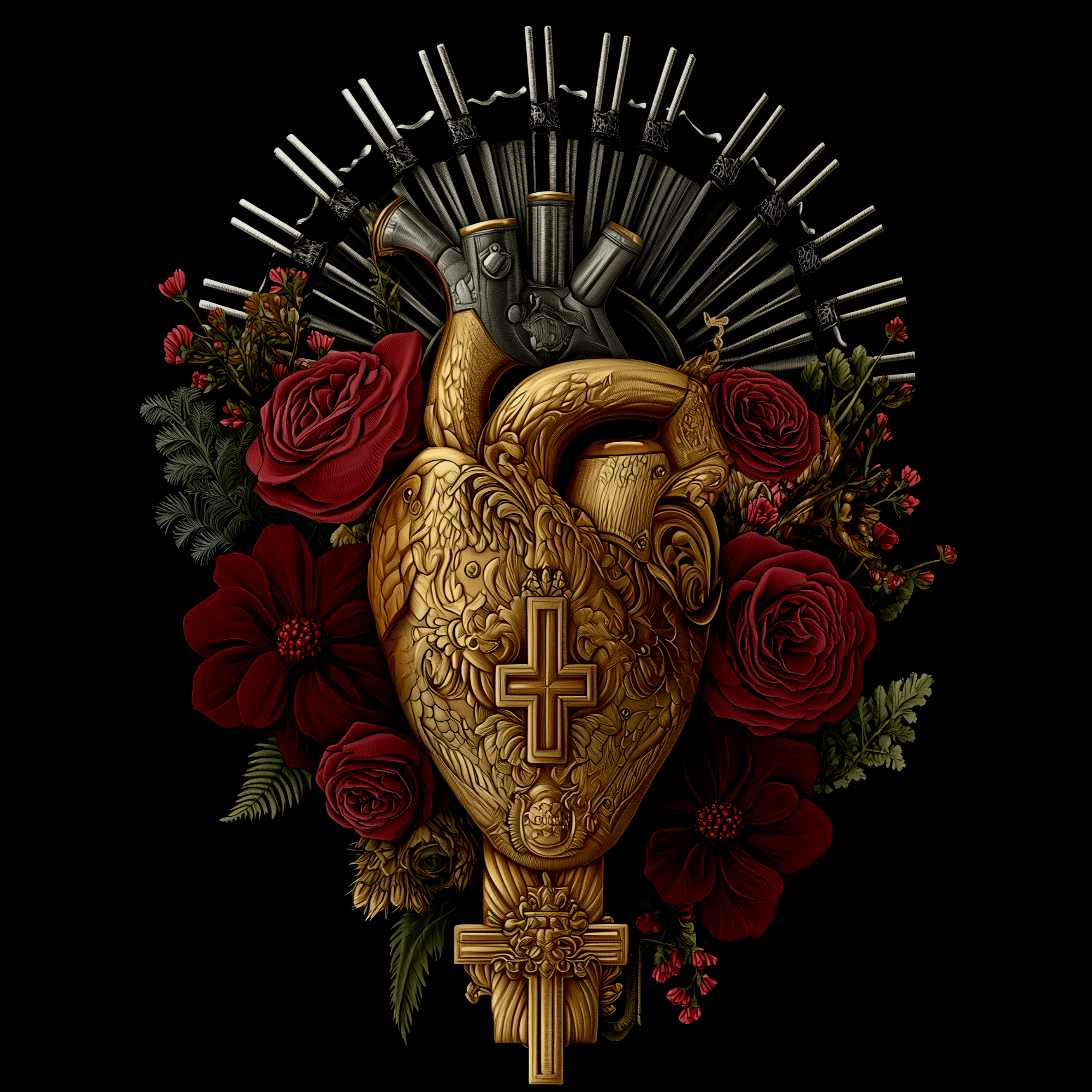 Sacré-Cœur 904, a rebellious sophistication - Unisex T-shirt with baroque design product thumbnail image