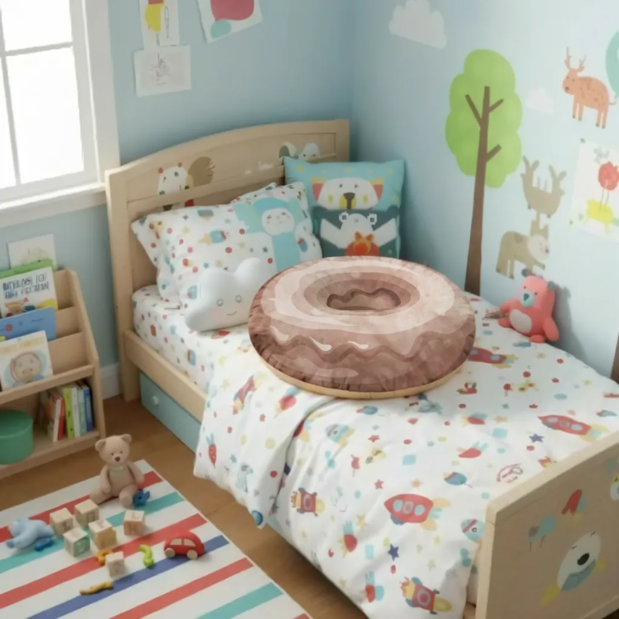 Donut Shaped Pillow (Cinnamon Frosting)| Fun Home Décor product thumbnail image Donut Shaped Pillow (Cinnamon Frosting)| Fun Home Décor product thumbnail image