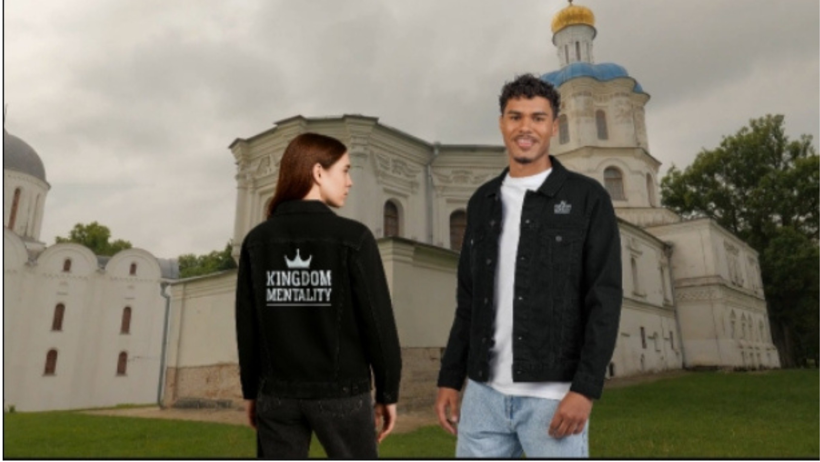 Embroidered Denim Jacket - Kingdom Mentality Streetwear For Believers Of The Way product thumbnail image Embroidered Denim Jacket - Kingdom Mentality Streetwear For Believers Of The Way product thumbnail image
