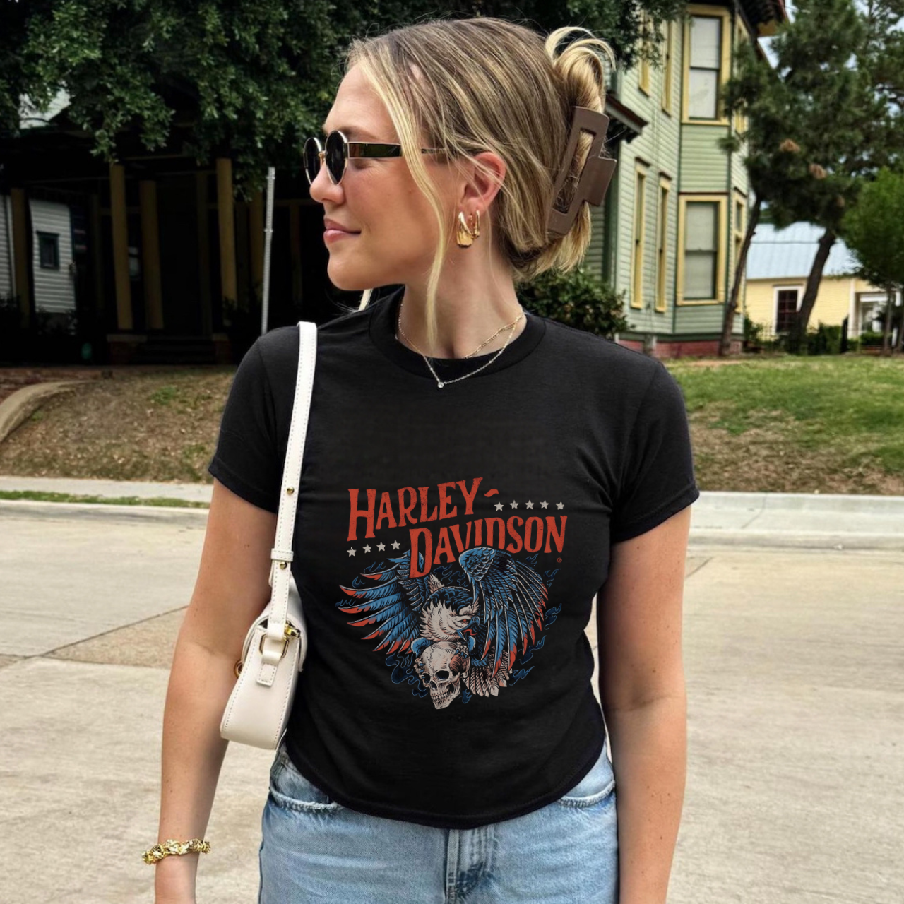 🔥🦅 Harley Davidson Women's Baby Tee  product thumbnail image 🔥🦅 Harley Davidson Women's Baby Tee  product thumbnail image