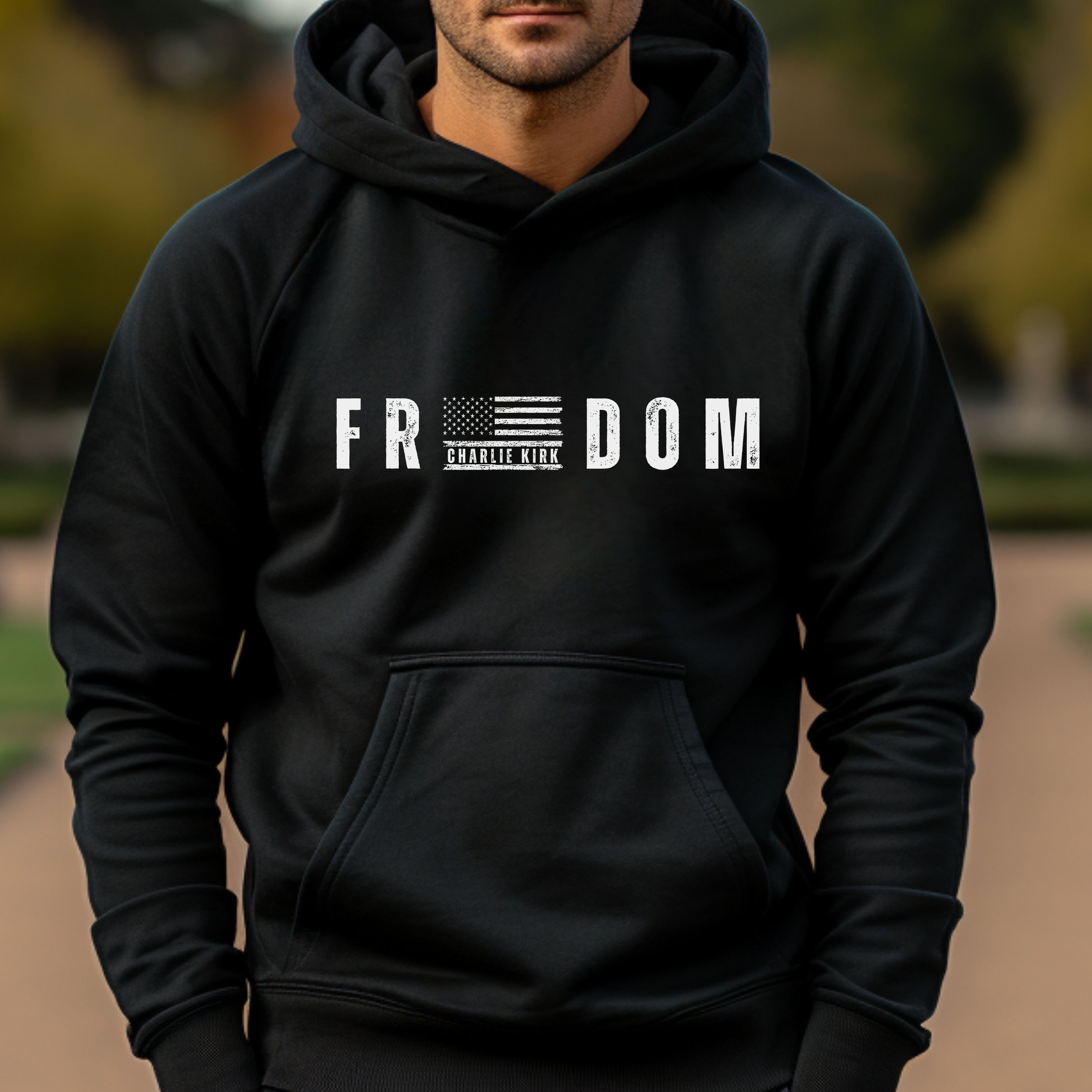Freedom Flag Charlie Kirk Hoodie product thumbnail image Freedom Flag Charlie Kirk Hoodie product thumbnail image