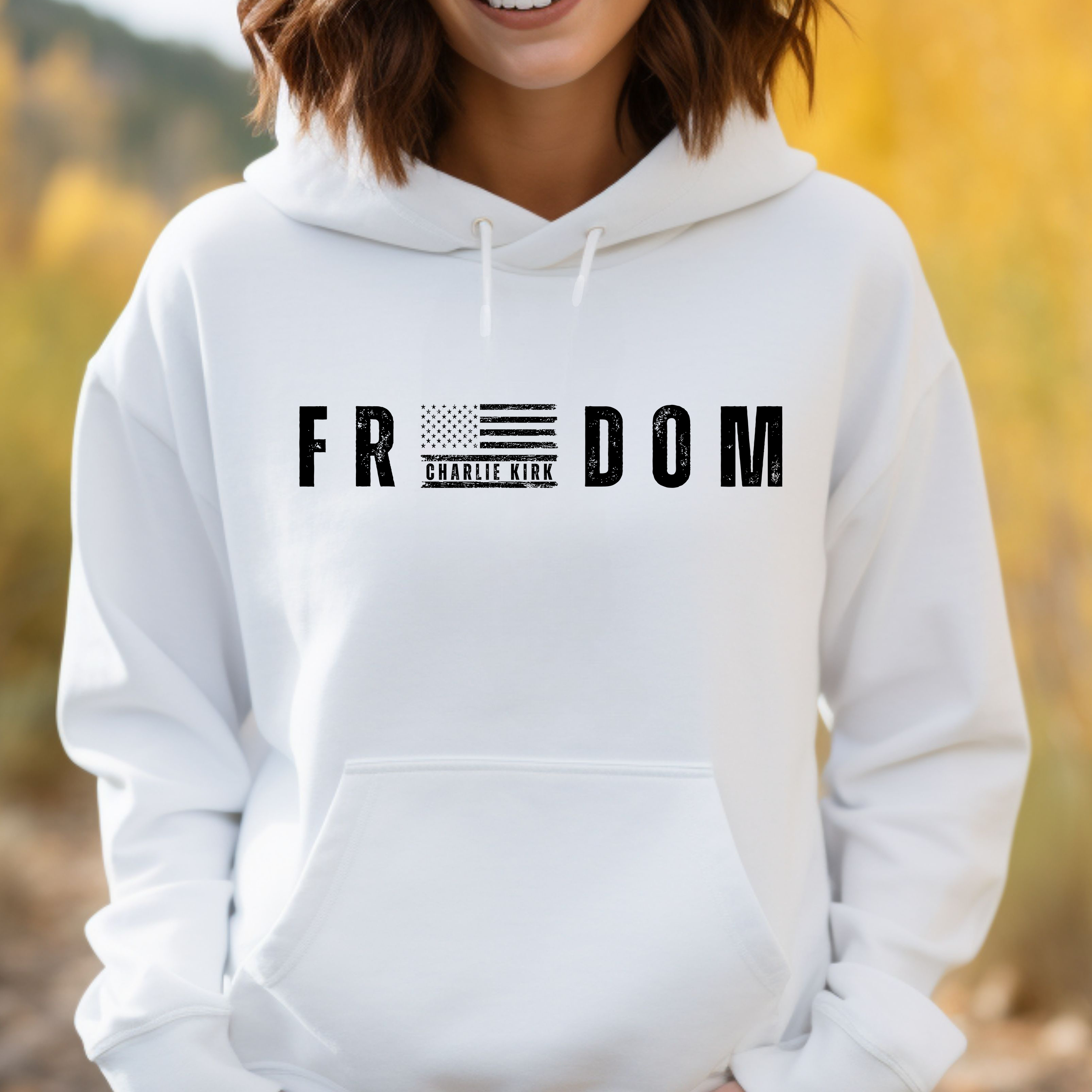 Freedom Flag Charlie Kirk Hoodie product thumbnail image Freedom Flag Charlie Kirk Hoodie product thumbnail image