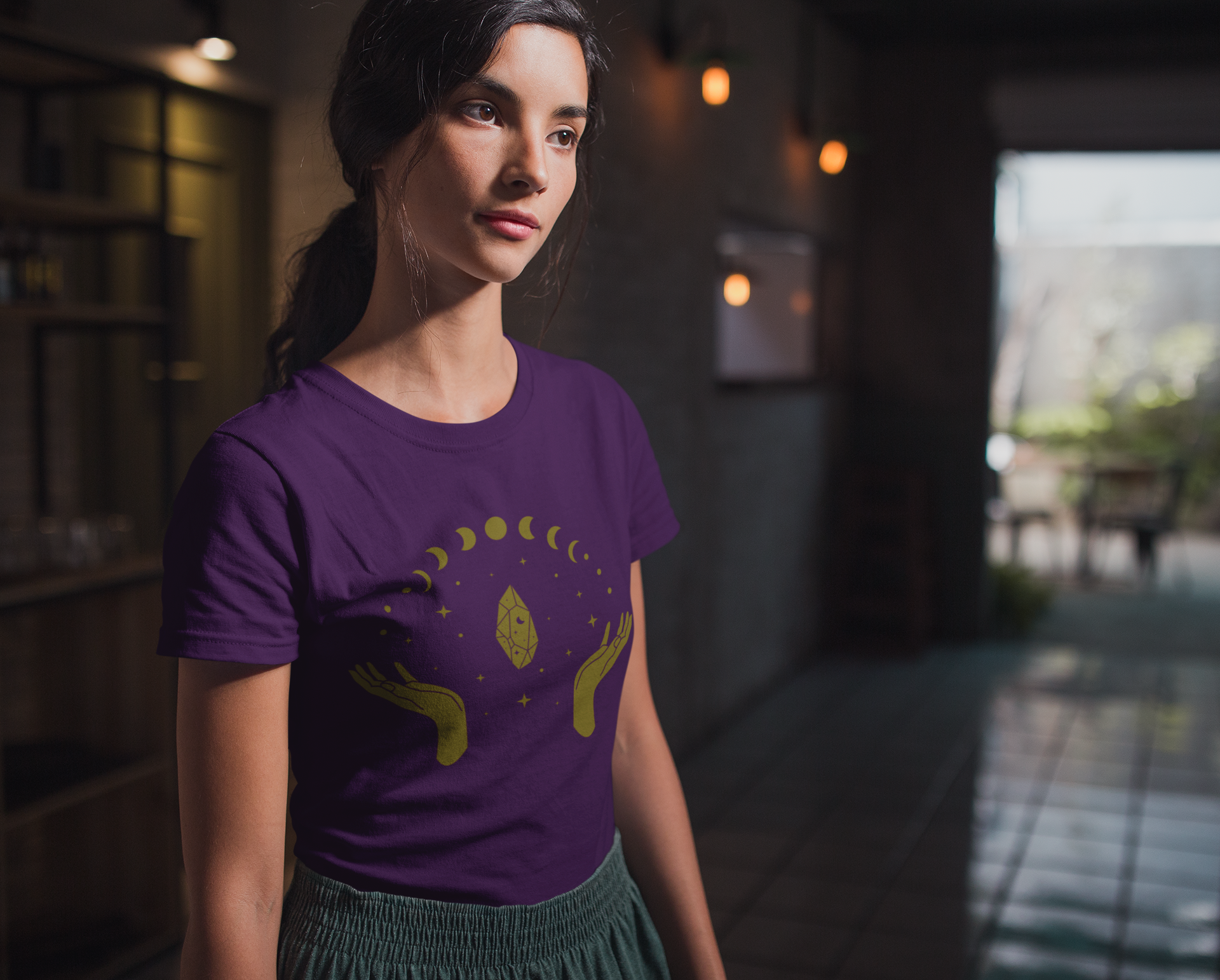 Celestial Hands Unisex Tee - Astrology T-Shirt, Moon Phases Graphic Tee, Spiritual Gift, Zodiac Apparel, Unique Astrology Top product thumbnail image