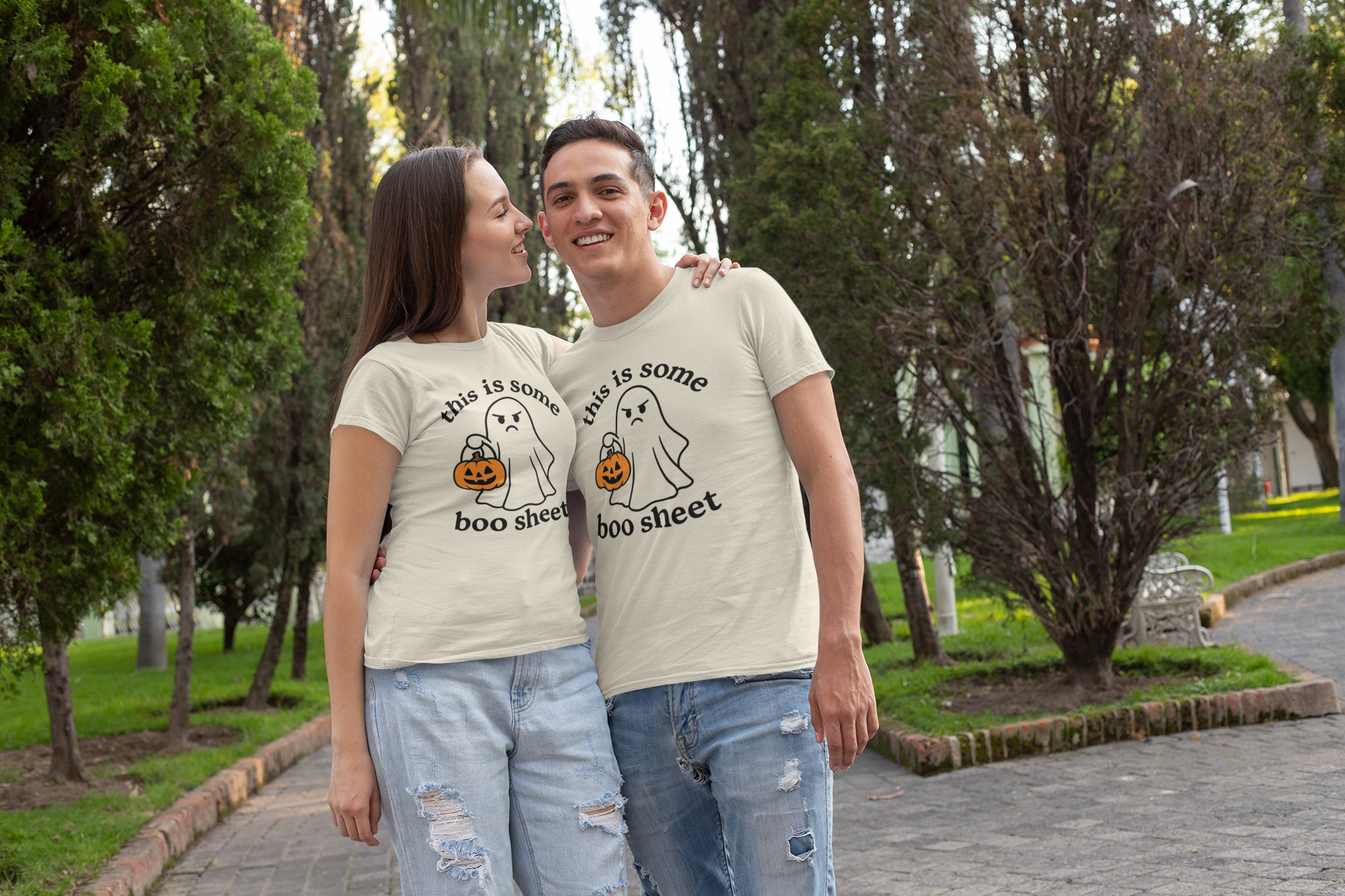 Funny Halloween T-Shirt, Ghost Graphic Tee for Fall, Halloween Party Outfit, Unisex Shirt, Boo Sheet Apparel product thumbnail image