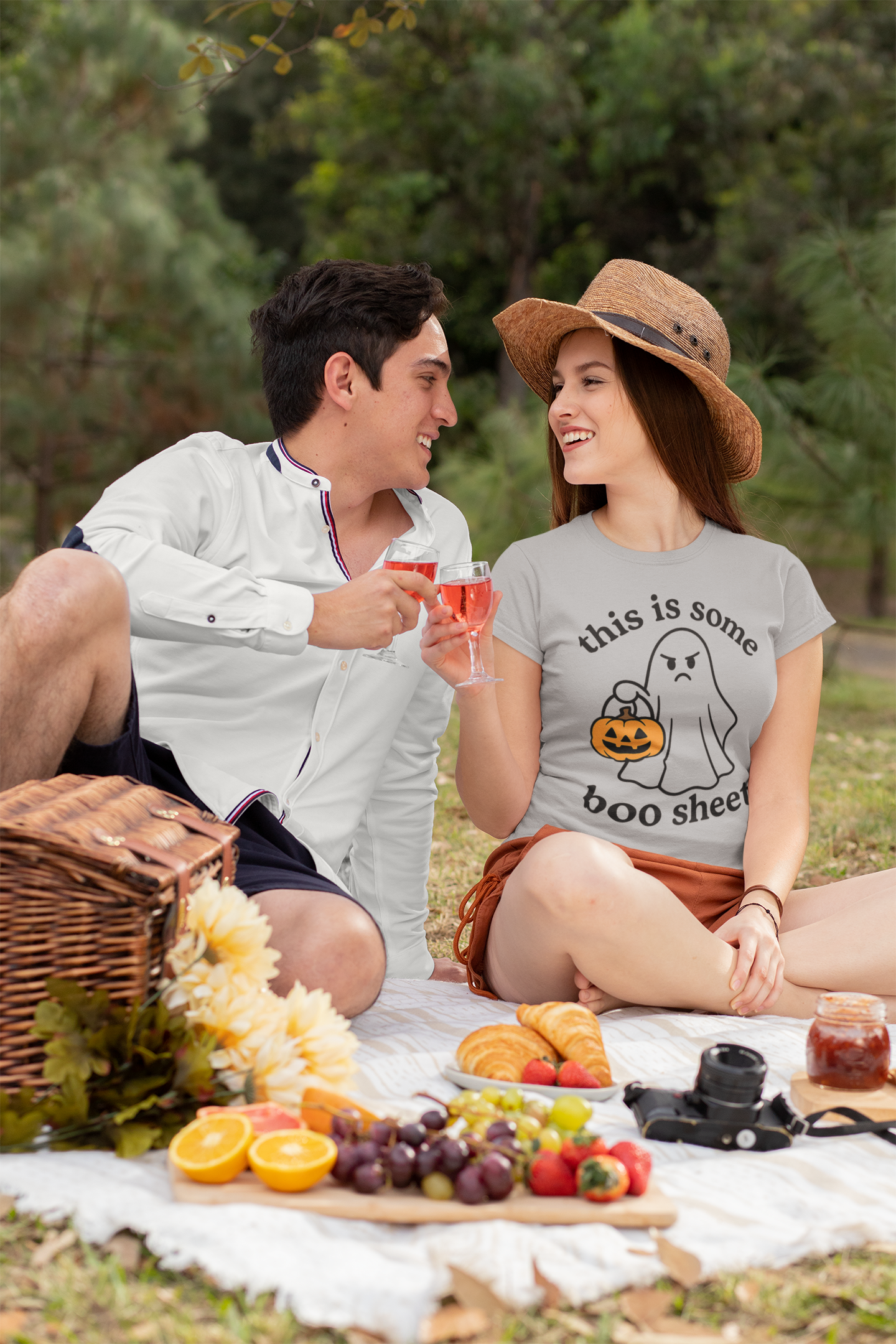 Funny Halloween T-Shirt, Ghost Graphic Tee for Fall, Halloween Party Outfit, Unisex Shirt, Boo Sheet Apparel product thumbnail image