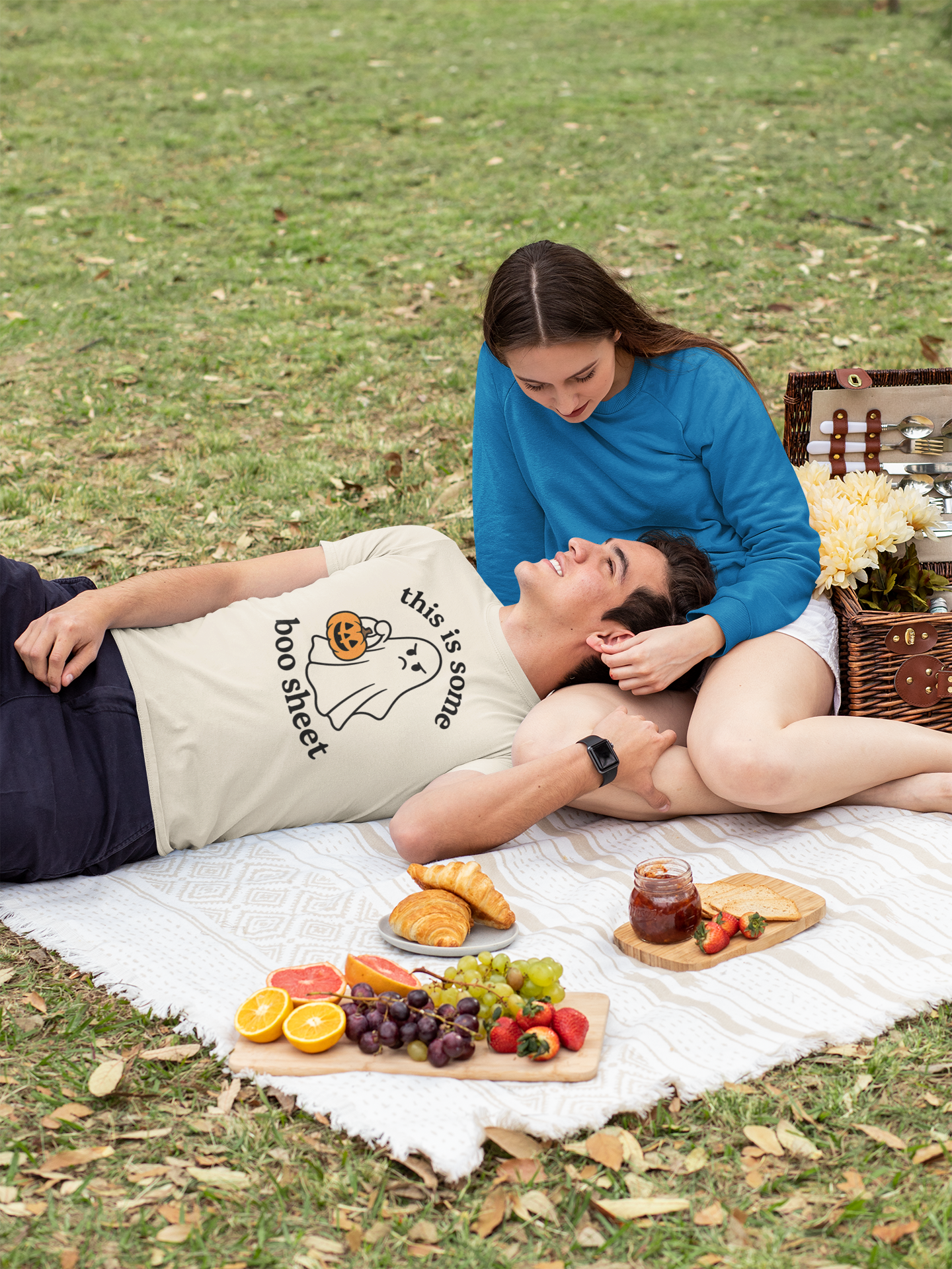 Funny Halloween T-Shirt, Ghost Graphic Tee for Fall, Halloween Party Outfit, Unisex Shirt, Boo Sheet Apparel product thumbnail image