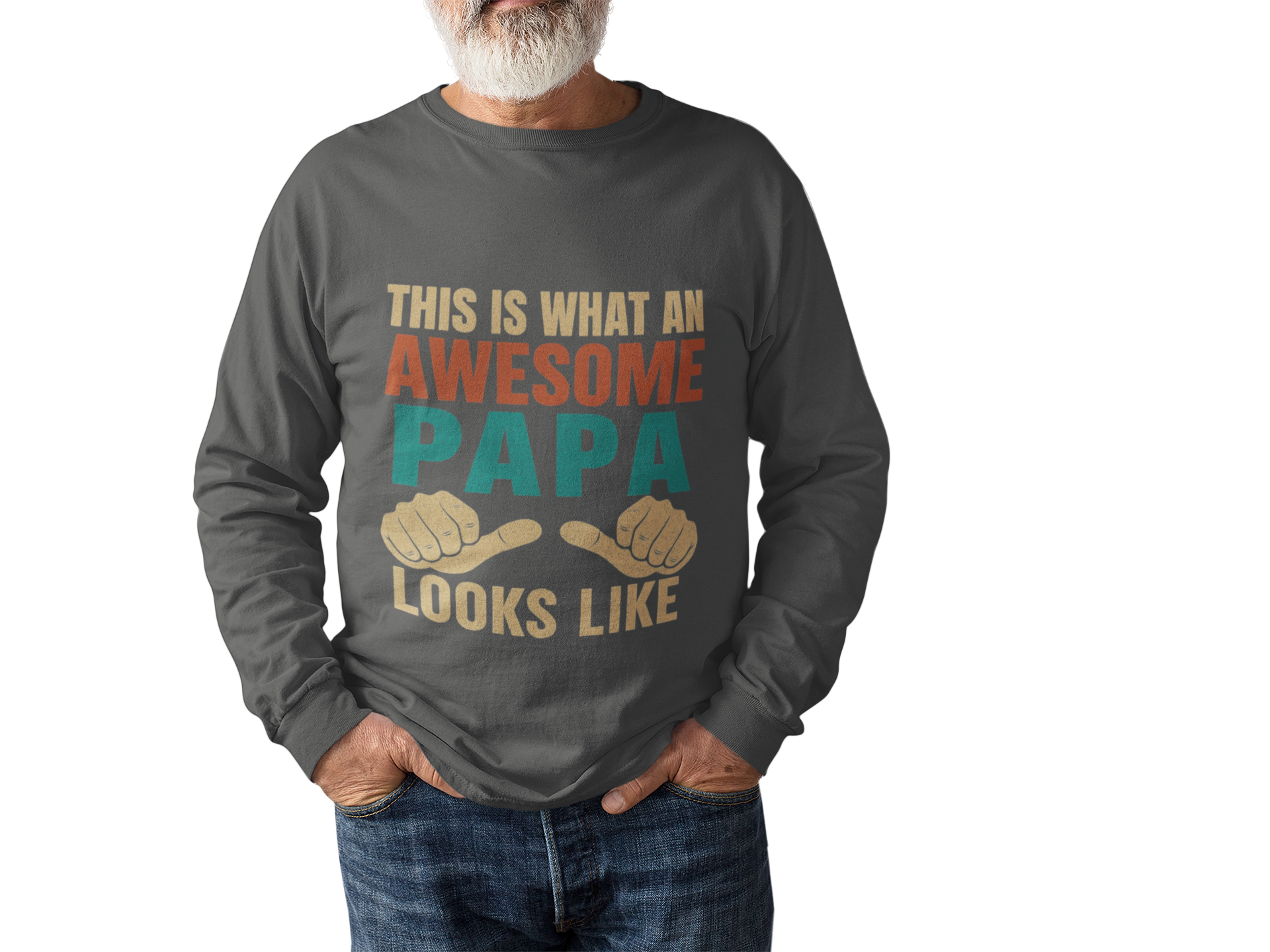 Awesome Papa Unisex Crewneck Sweatshirt, Gift for Dad, Father's Day Apparel, Casual Cozy Wear, Papa Gift, Fun Family Style product thumbnail image