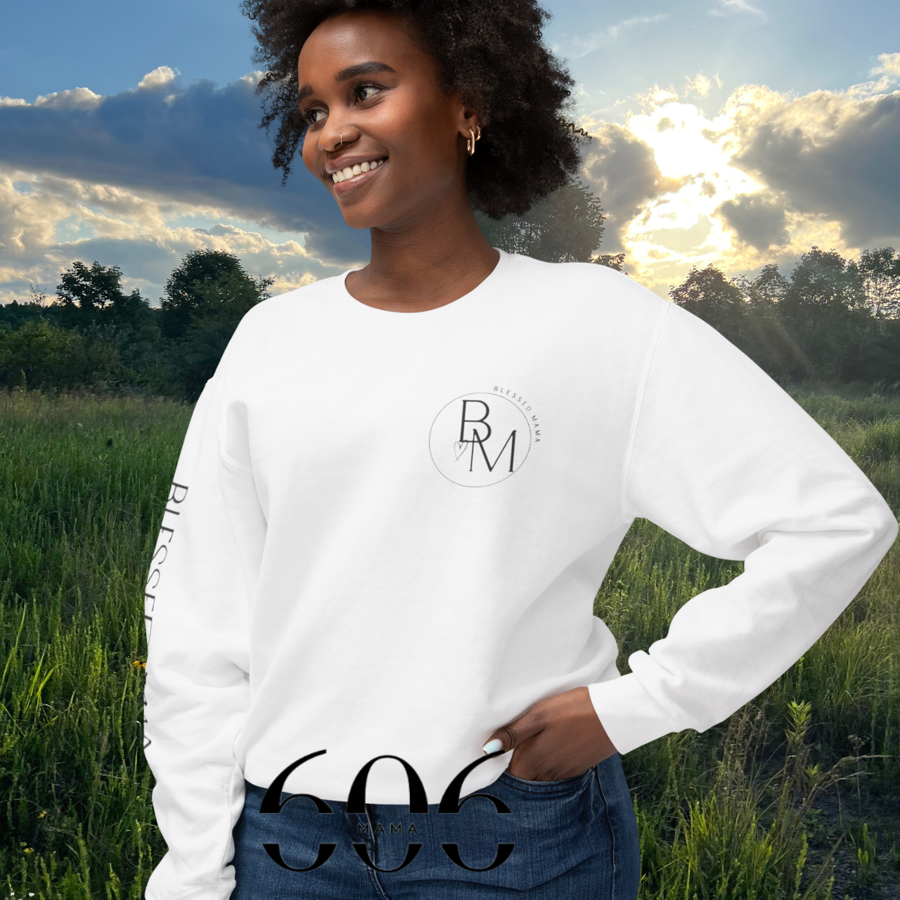 100% Cotton Blessed Mama Crewneck Sweatshirt, Inspirational Clothing, Faith-Based Apparel, Mother's Day Gift, Christian Sweatshirt, Proverbs 3:5-6