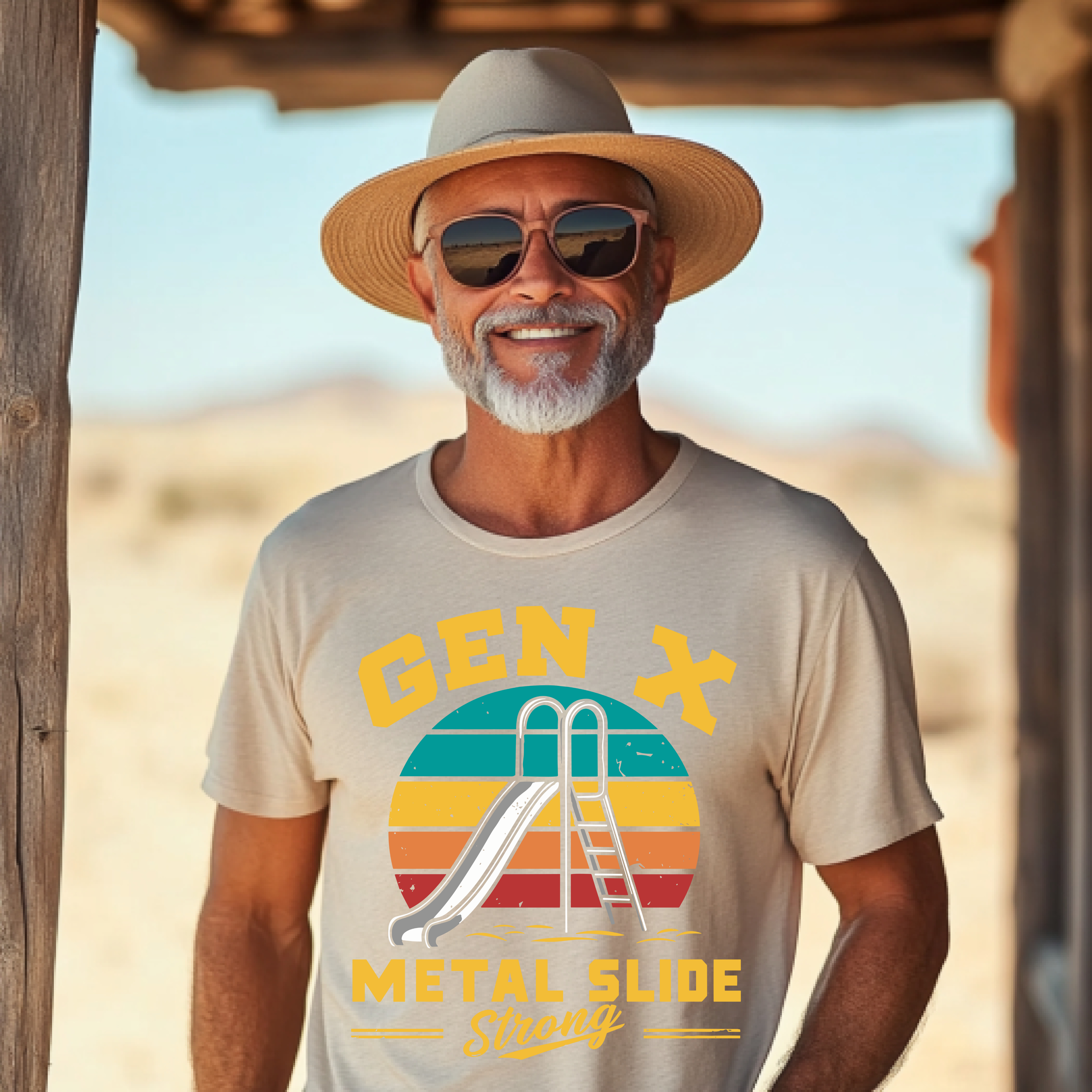 Gen X Metal Slide T-Shirt, Retro Unisex Graphic Tee product thumbnail image Gen X Metal Slide T-Shirt, Retro Unisex Graphic Tee product thumbnail image