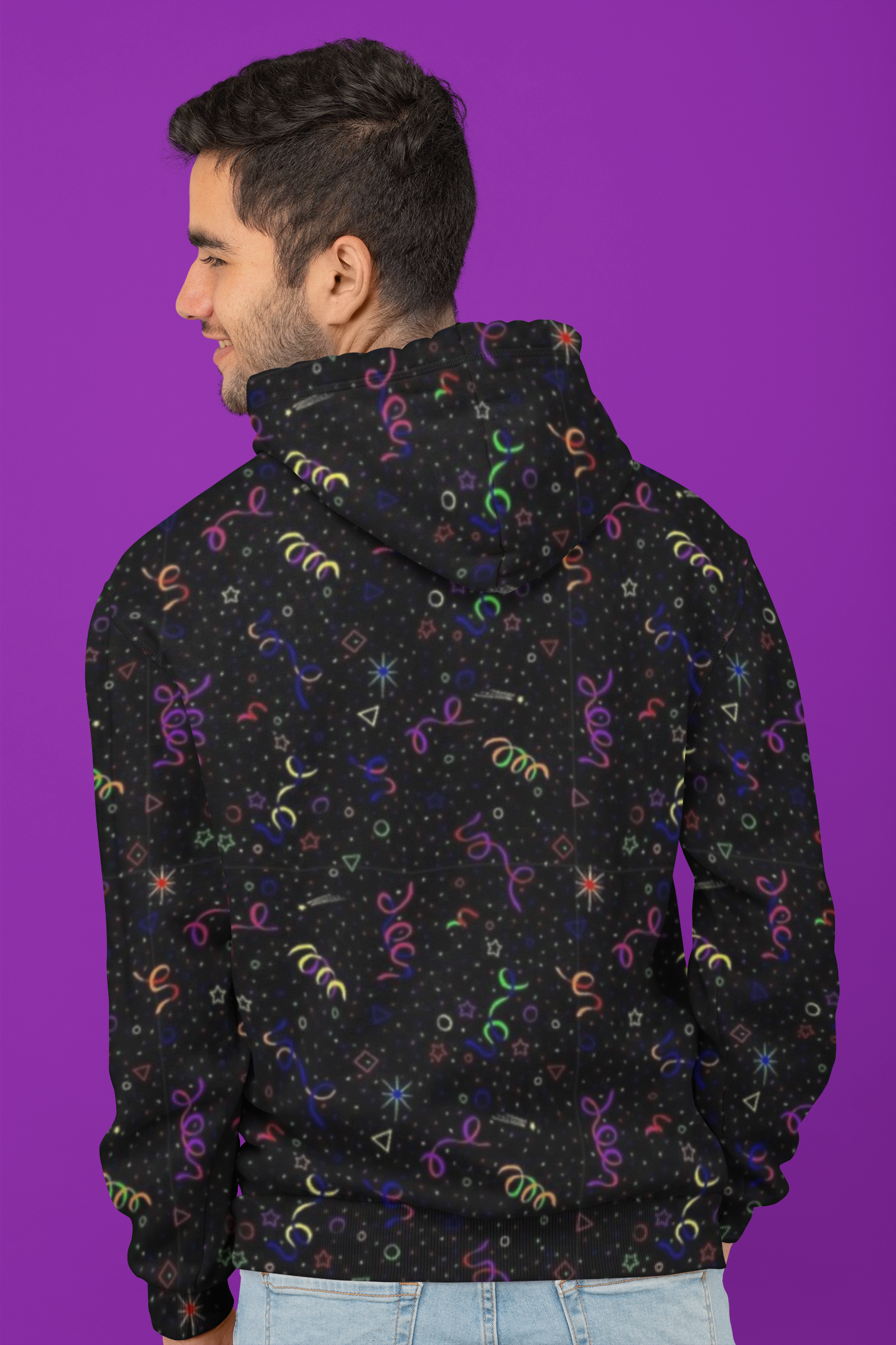 Arcade Rug AOP Fashion Hoodie | Colorful Graphic Hoodie, Cozy Streetwear, Perfect Gift for Teens, Festival Wear, Trendy Casual Outfit product thumbnail image