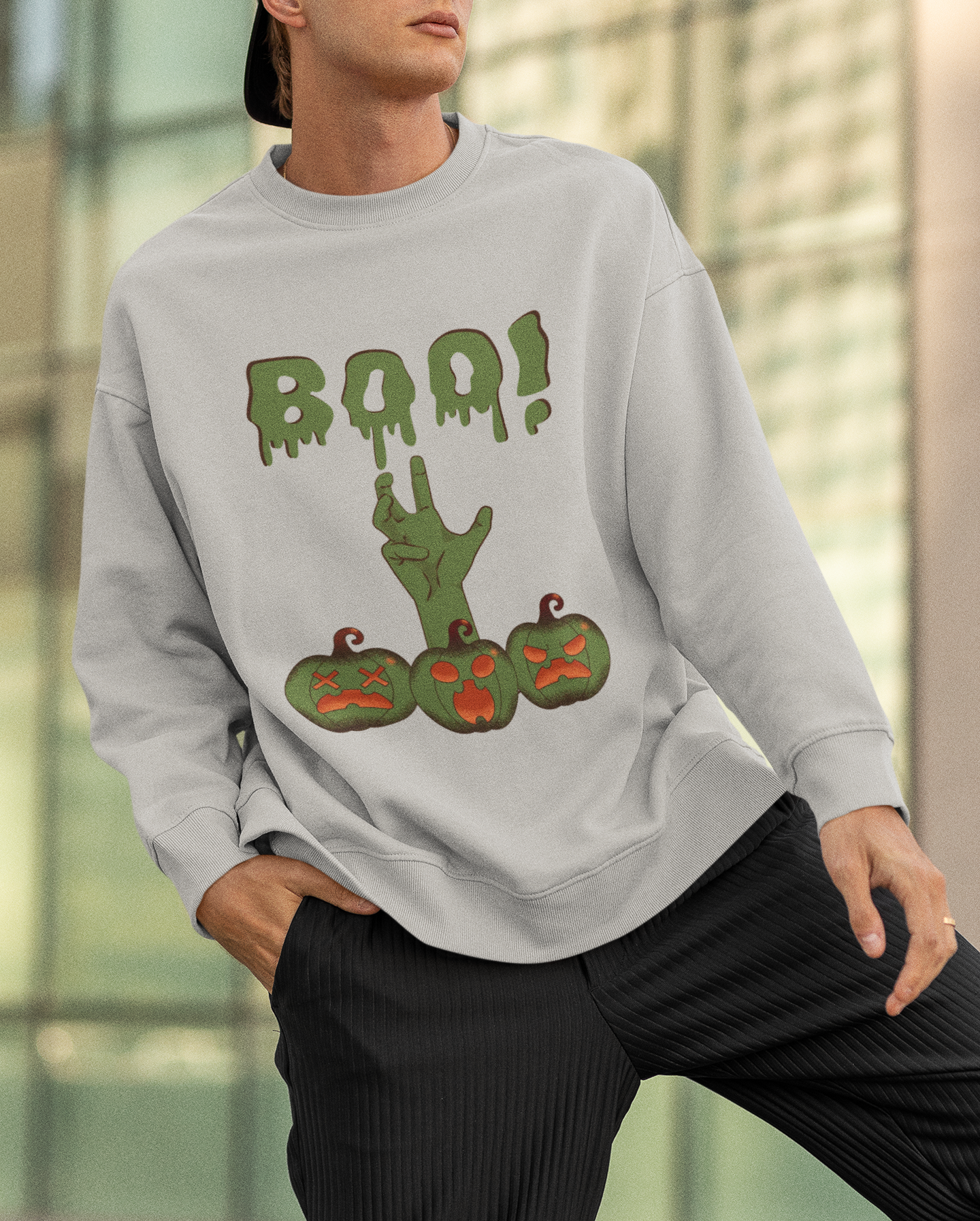 Spooky Halloween Sweatshirt - Unisex Crewneck, Cozy Fall Apparel, Boo Graphic, Trick or Treat, Autumn Fashion product thumbnail image