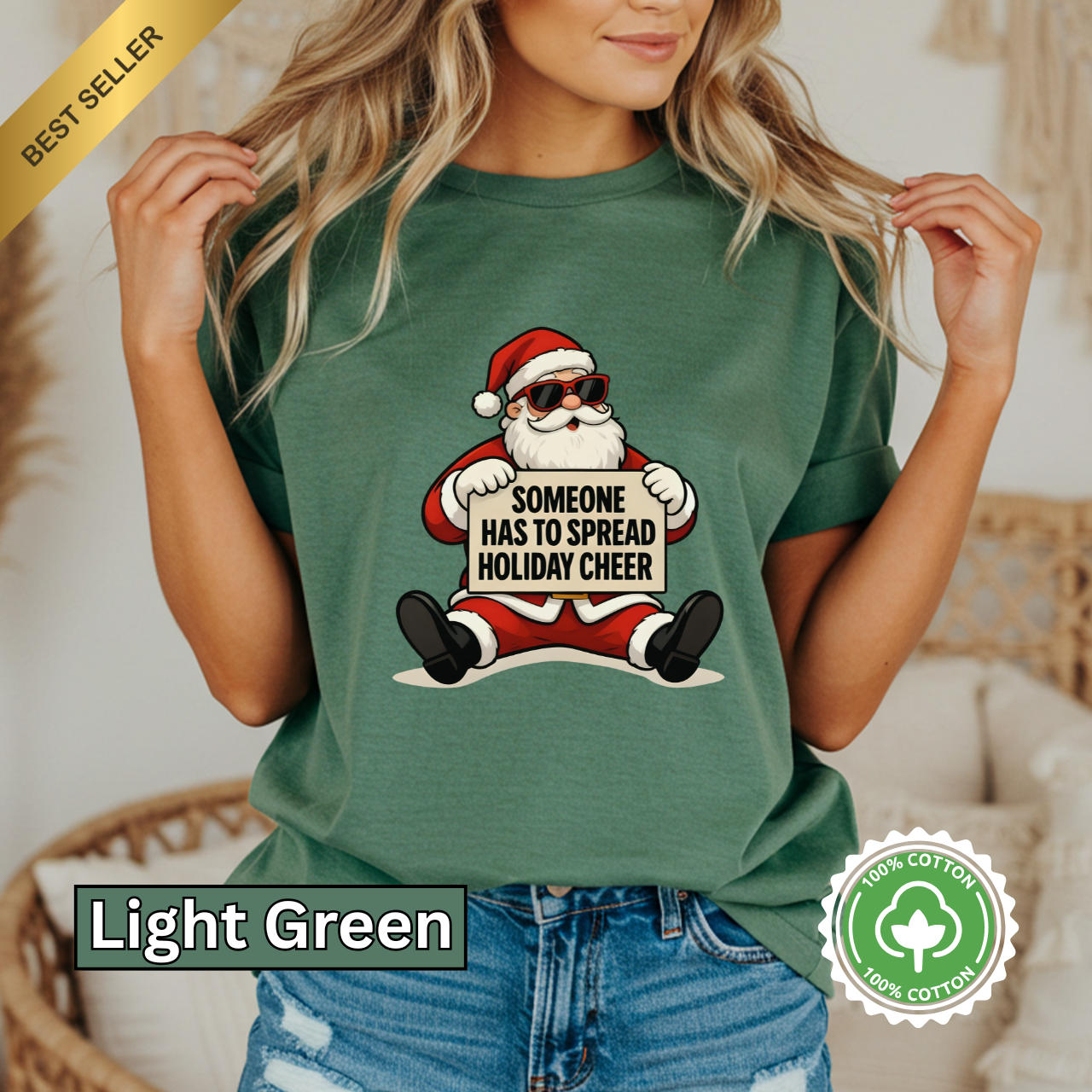 Holiday Cheer Santa T-Shirt, Unisex Christmas Tee, Santa Graphic Shirt, Festive Wear, Gift for Holidays, Cheerful Apparel product thumbnail image Holiday Cheer Santa T-Shirt, Unisex Christmas Tee, Santa Graphic Shirt, Festive Wear, Gift for Holidays, Cheerful Apparel product thumbnail image