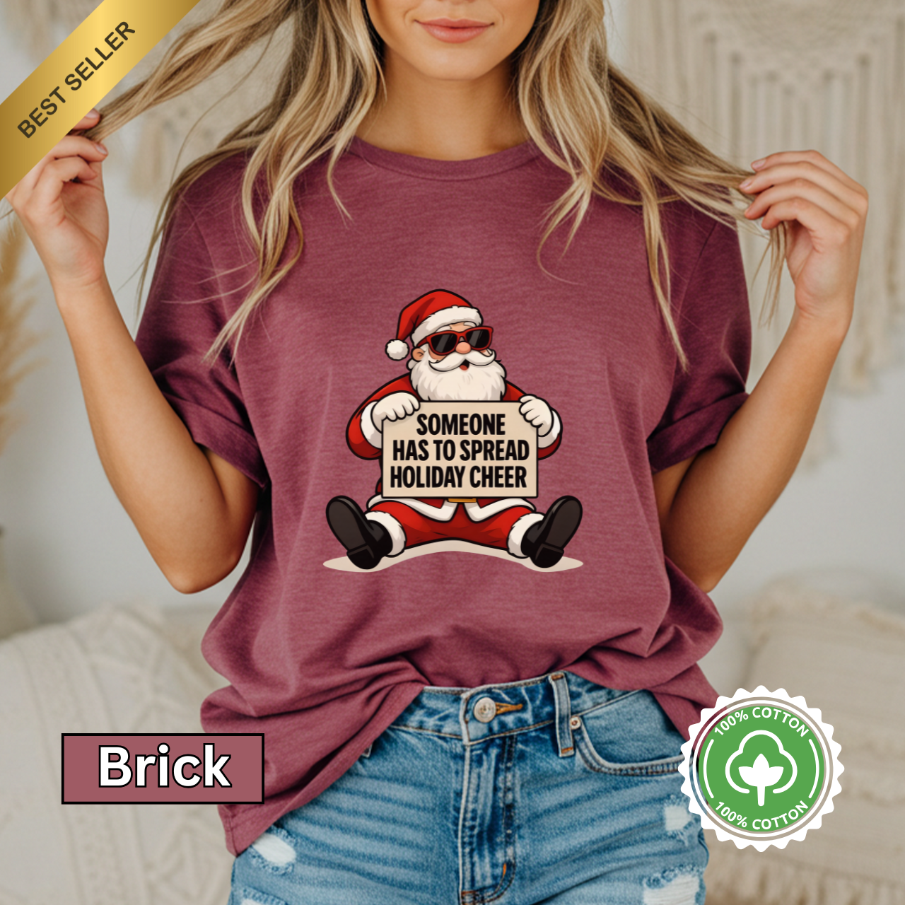 Holiday Cheer Santa T-Shirt, Unisex Christmas Tee, Santa Graphic Shirt, Festive Wear, Gift for Holidays, Cheerful Apparel product thumbnail image Holiday Cheer Santa T-Shirt, Unisex Christmas Tee, Santa Graphic Shirt, Festive Wear, Gift for Holidays, Cheerful Apparel product thumbnail image