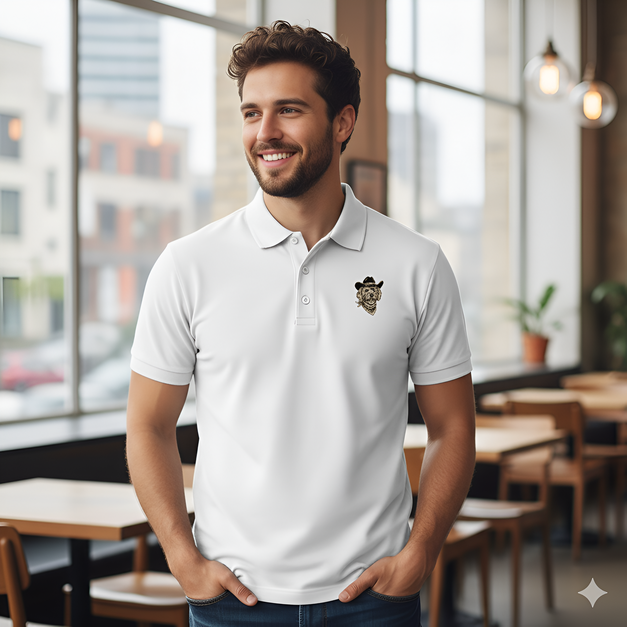 Old Time West Golden Doodle Polo shirt Old Time West Golden Doodle Polo shirt