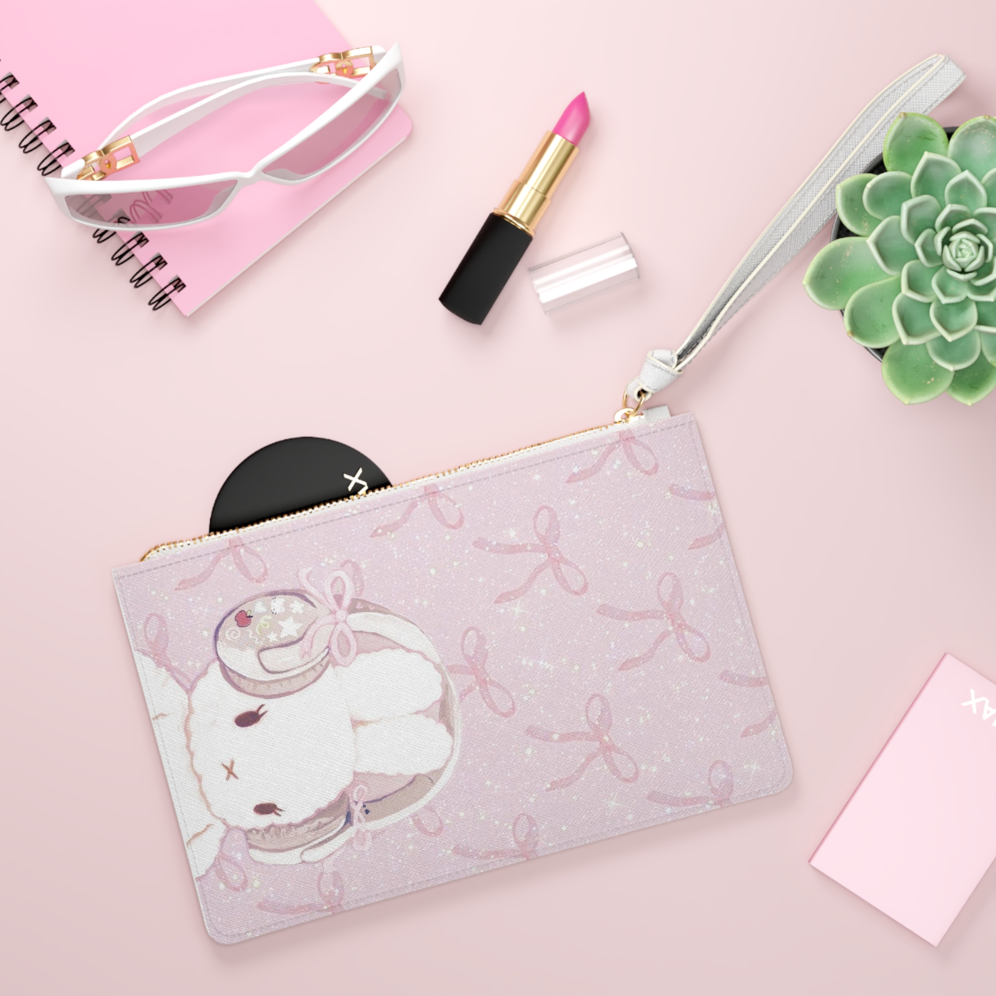 Personalized Clutch Bag, Makeup Organizer, Aesthetic Fashion, Travel Accessory, Mini Purse, Birthdays, Anniversaries, Weddings Gifts for Her product thumbnail image