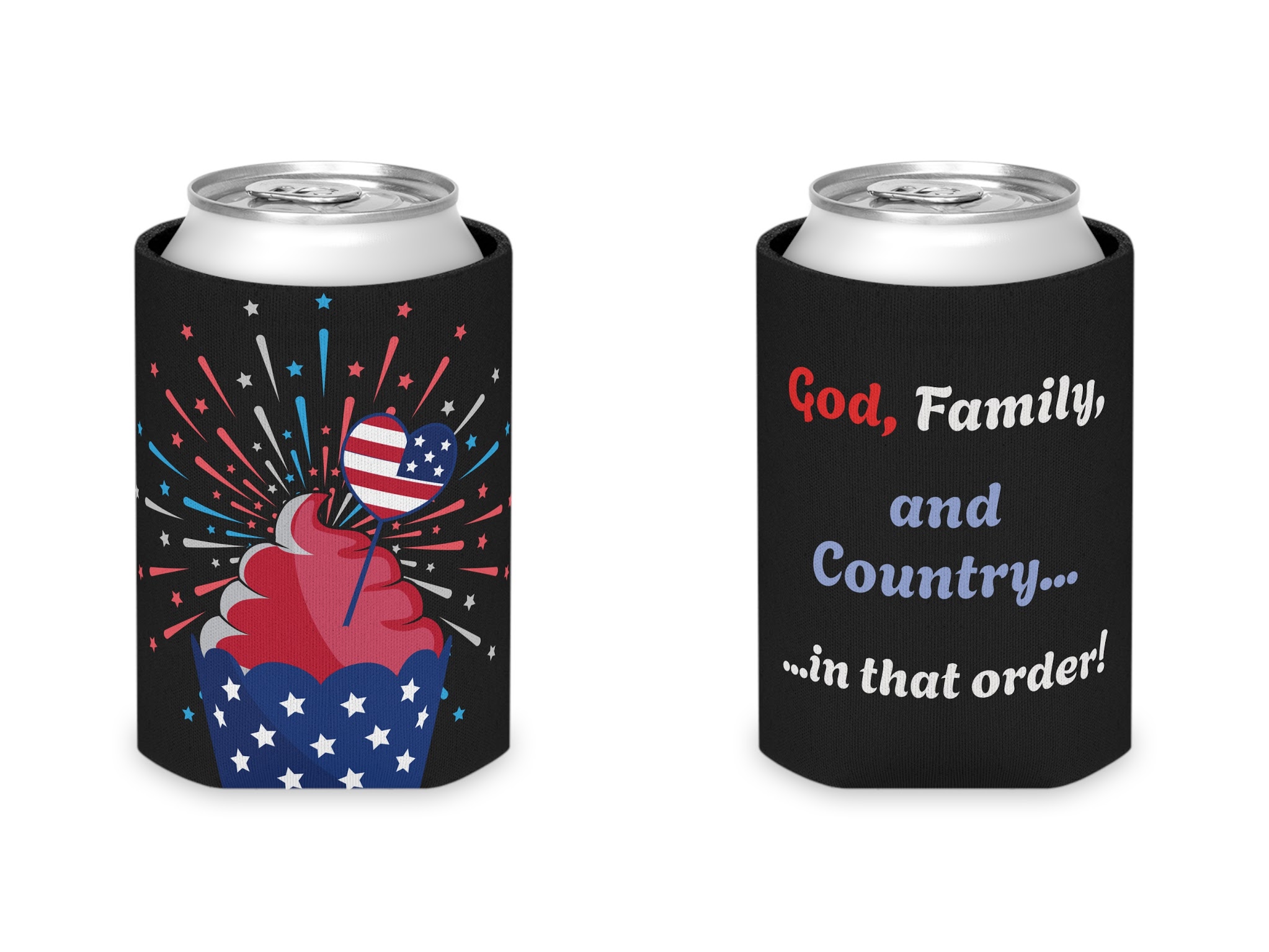 God, Family, and Country Can Cooler | Coke Can Holder product thumbnail image