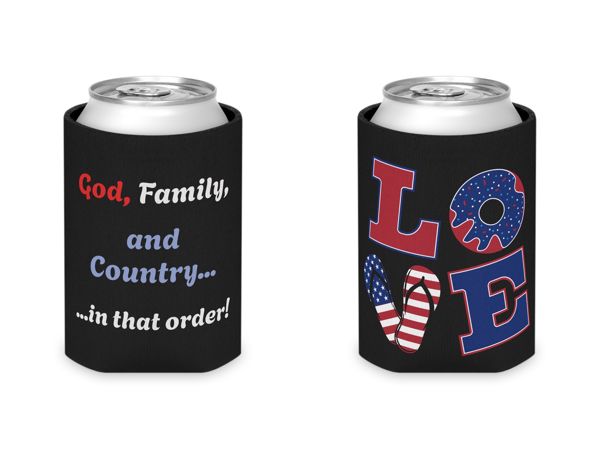 God, Family, and Country Can Cooler | Coke Can Holder