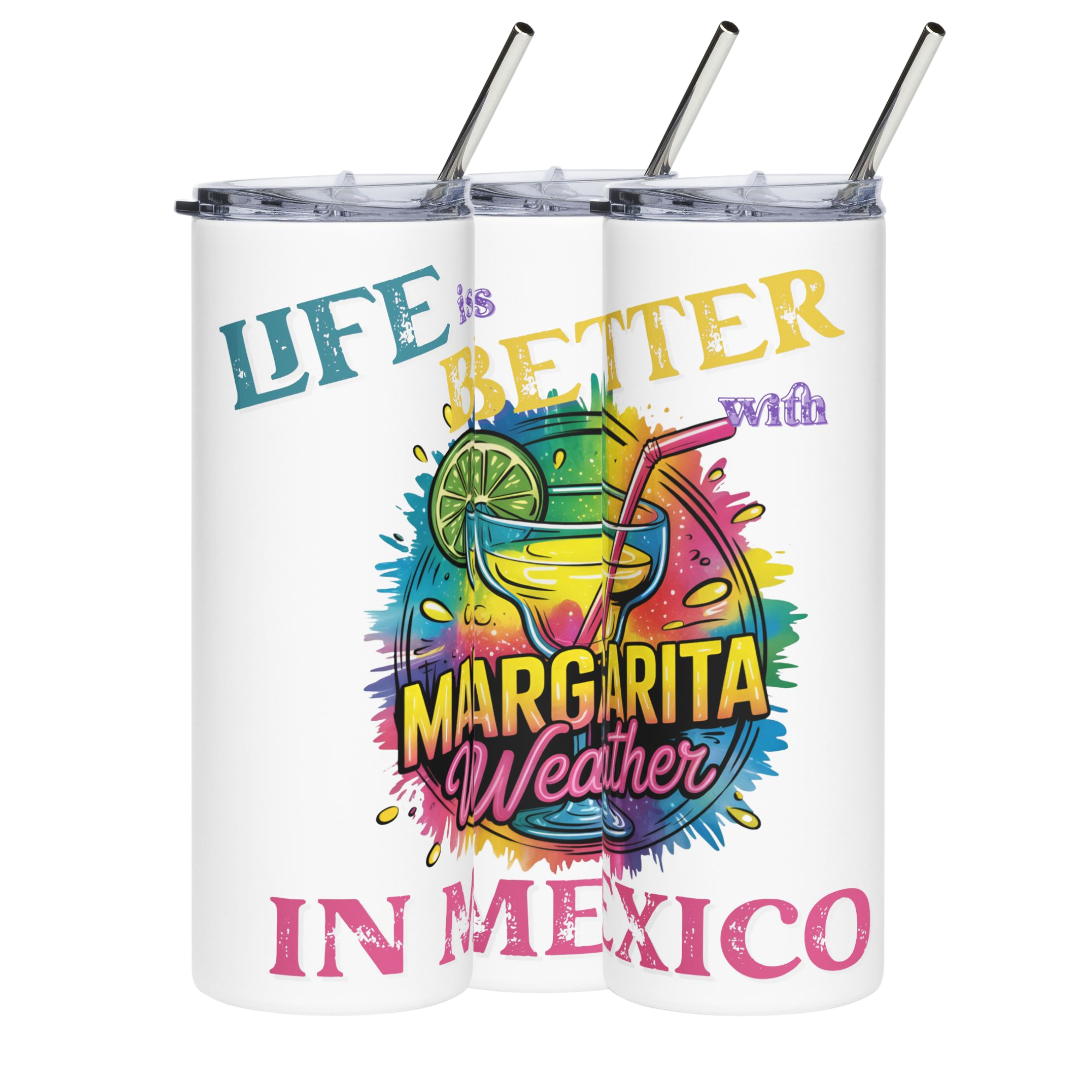 Margarita Vibes Tumbler - 20oz Stainless Steel Drinkware for Summer Fun, Party Accessory, Gift for Margaritaville Lovers, Outdoor [...] product thumbnail image