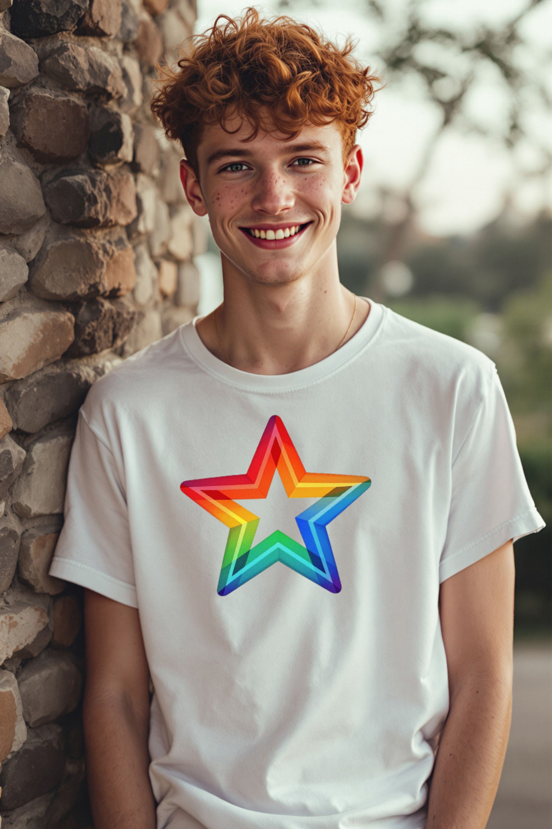 Rainbow Star Unisex Tee for Pride, Casual Wear, Festivals, LGBTQ+ Events, Everyday Use product thumbnail image