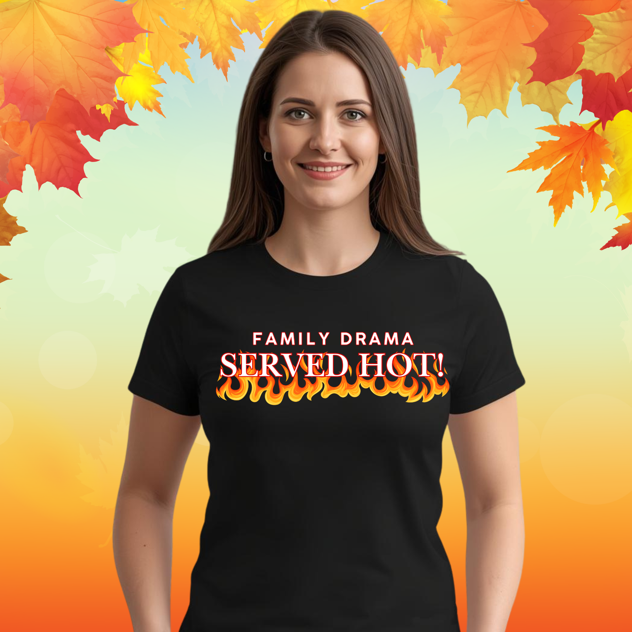 Family Drama Served Hot Thanksgiving T Shirt | Funny Turkey Day Drinking Shirt | Friendsgiving Party Graphic Tee