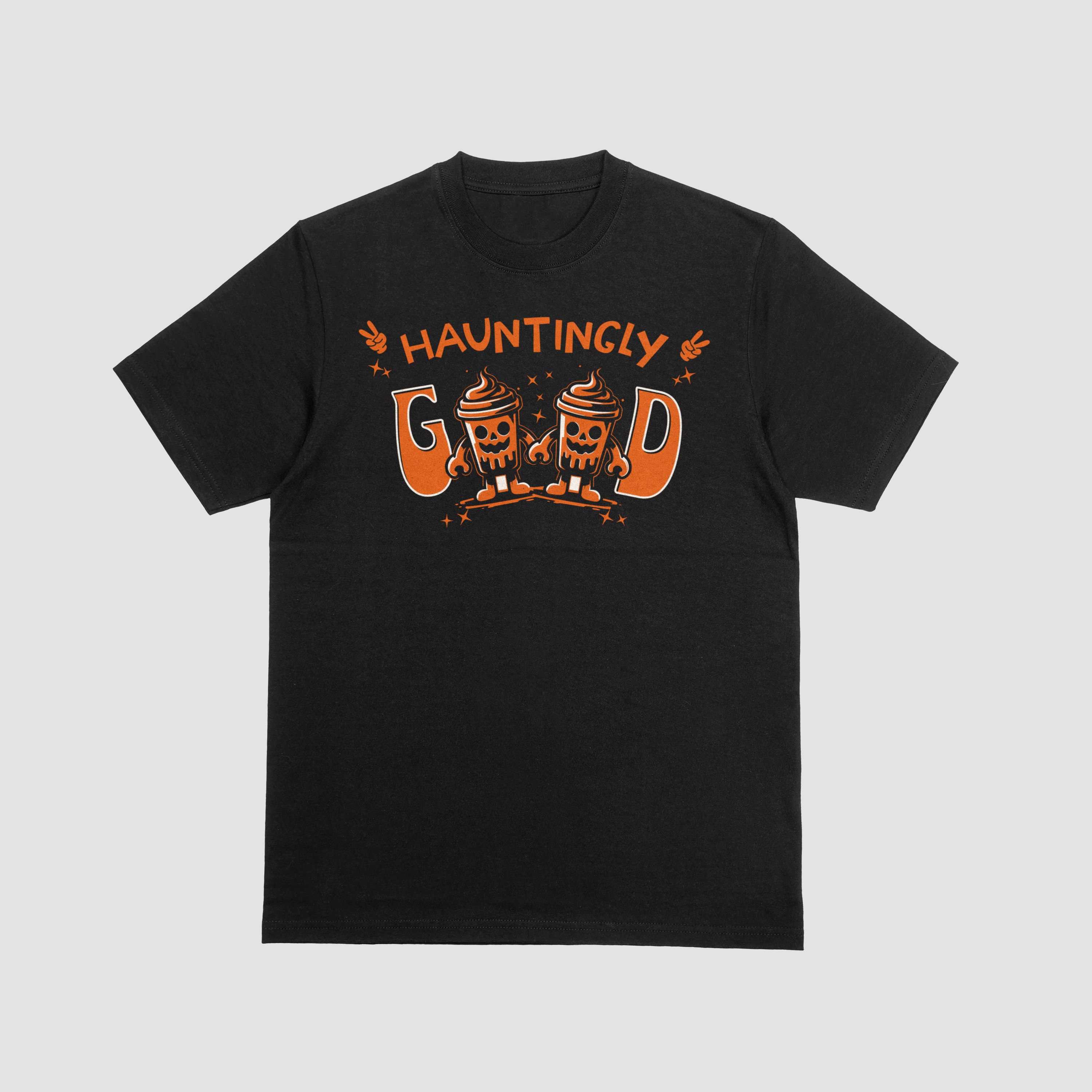 Hauntingly Heavy Cotton Tee, Halloween T-Shirt, Funny Graphic Shirt, Comfortable Casual Wear, Spooky Season Apparel. product thumbnail image