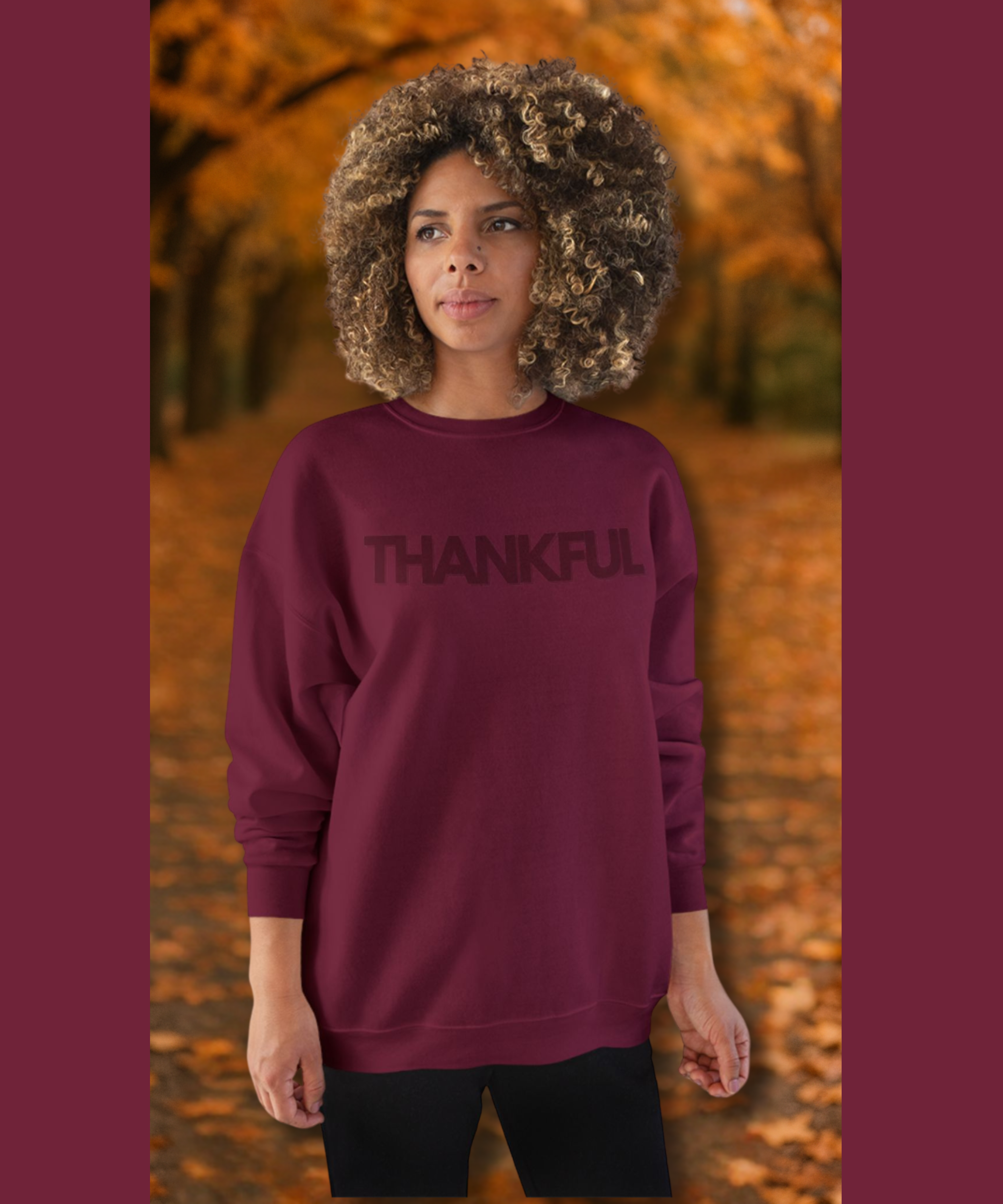 Thankful Eco-Friendly Crewneck Sweatshirt - The Autumn Harvest Series product thumbnail image Thankful Eco-Friendly Crewneck Sweatshirt - The Autumn Harvest Series product thumbnail image