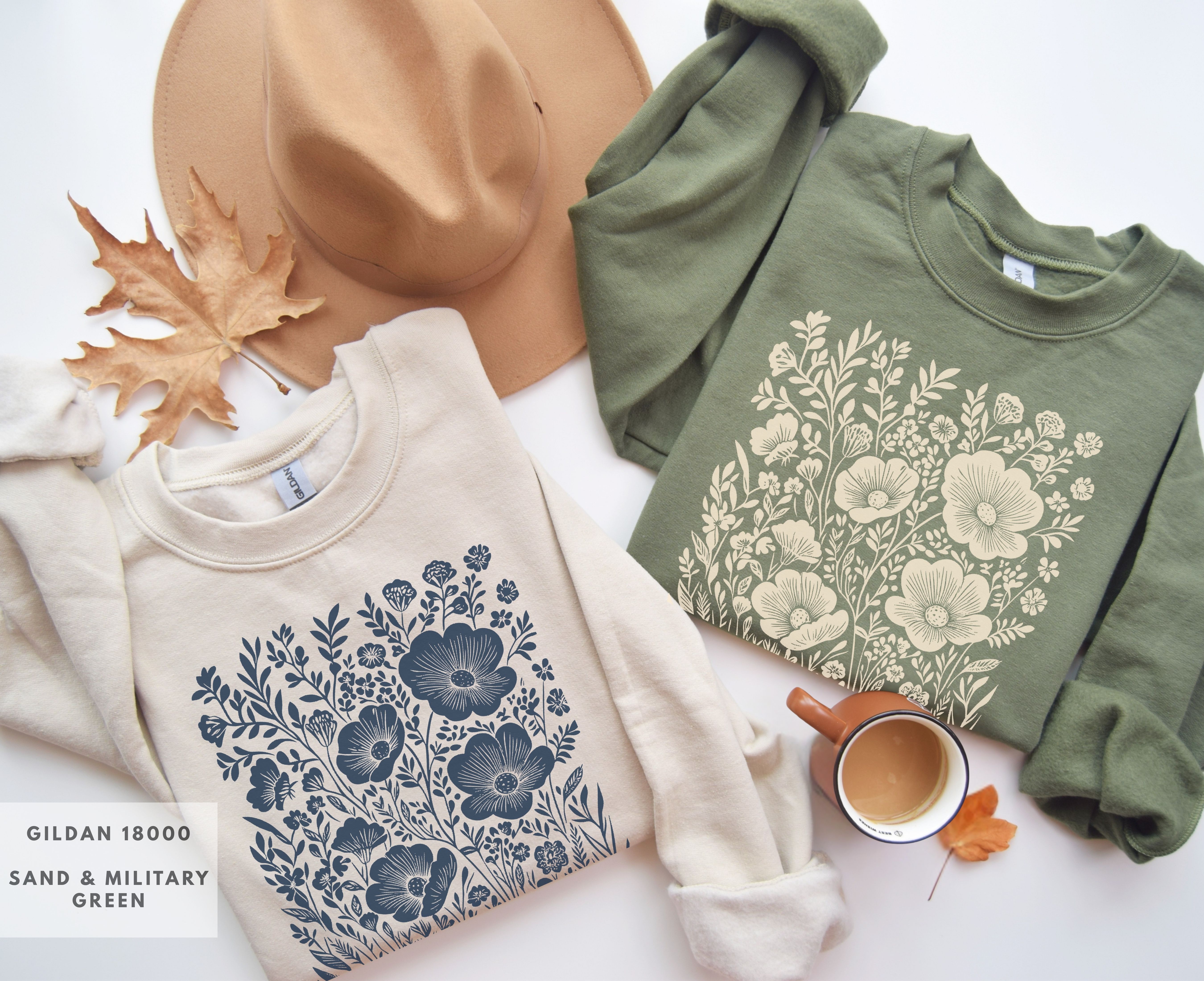 Inspirational Floral Crewneck Sweatshirt, Christian Gift for Her, Cozy Casual Wear, God is Working in the Waiting Design, Spiritual Apparel product thumbnail image