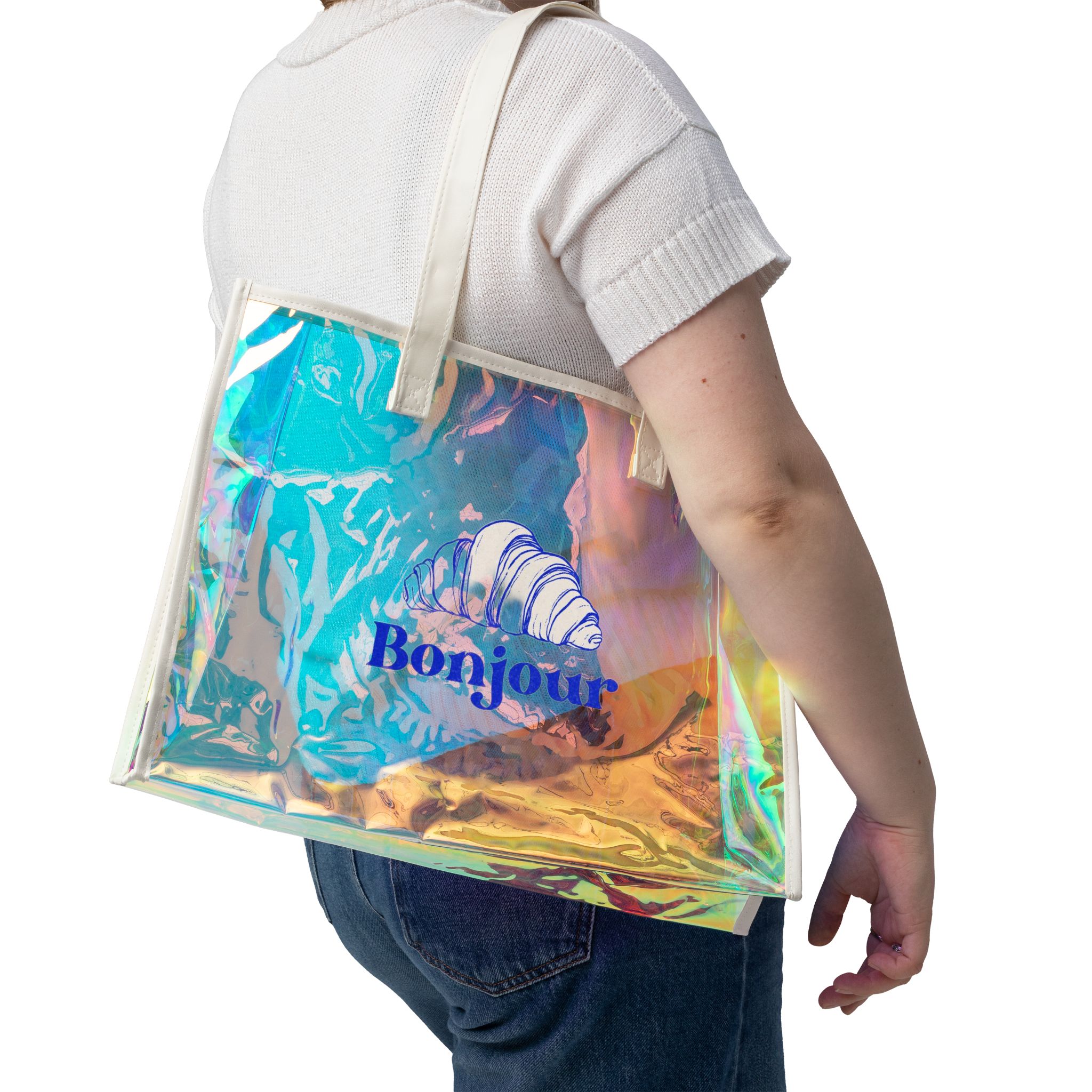Personalized Holographic Tote Bag, Summer Accessory, Beach Trips, Travel, Holidays, Casual Weekender, Trendy, Work, Birthday Gift for Her/Him product thumbnail image Personalized Holographic Tote Bag, Summer Accessory, Beach Trips, Travel, Holidays, Casual Weekender, Trendy, Work, Birthday Gift for Her/Him product thumbnail image