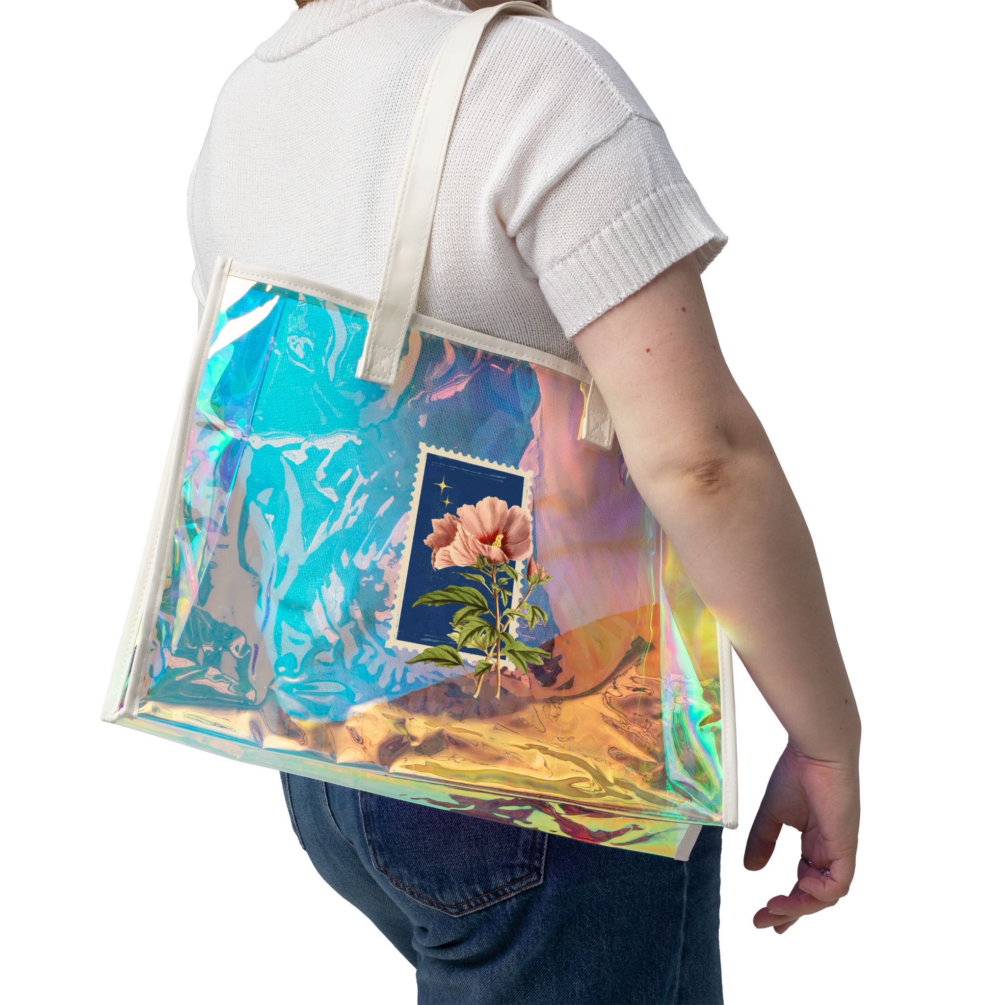 Personalized Holographic Tote Bag, Summer Accessory, Beach Trips, Travel, Holidays, Casual Weekender, Trendy, Work, Birthday Gift for Her/Him product thumbnail image Personalized Holographic Tote Bag, Summer Accessory, Beach Trips, Travel, Holidays, Casual Weekender, Trendy, Work, Birthday Gift for Her/Him product thumbnail image