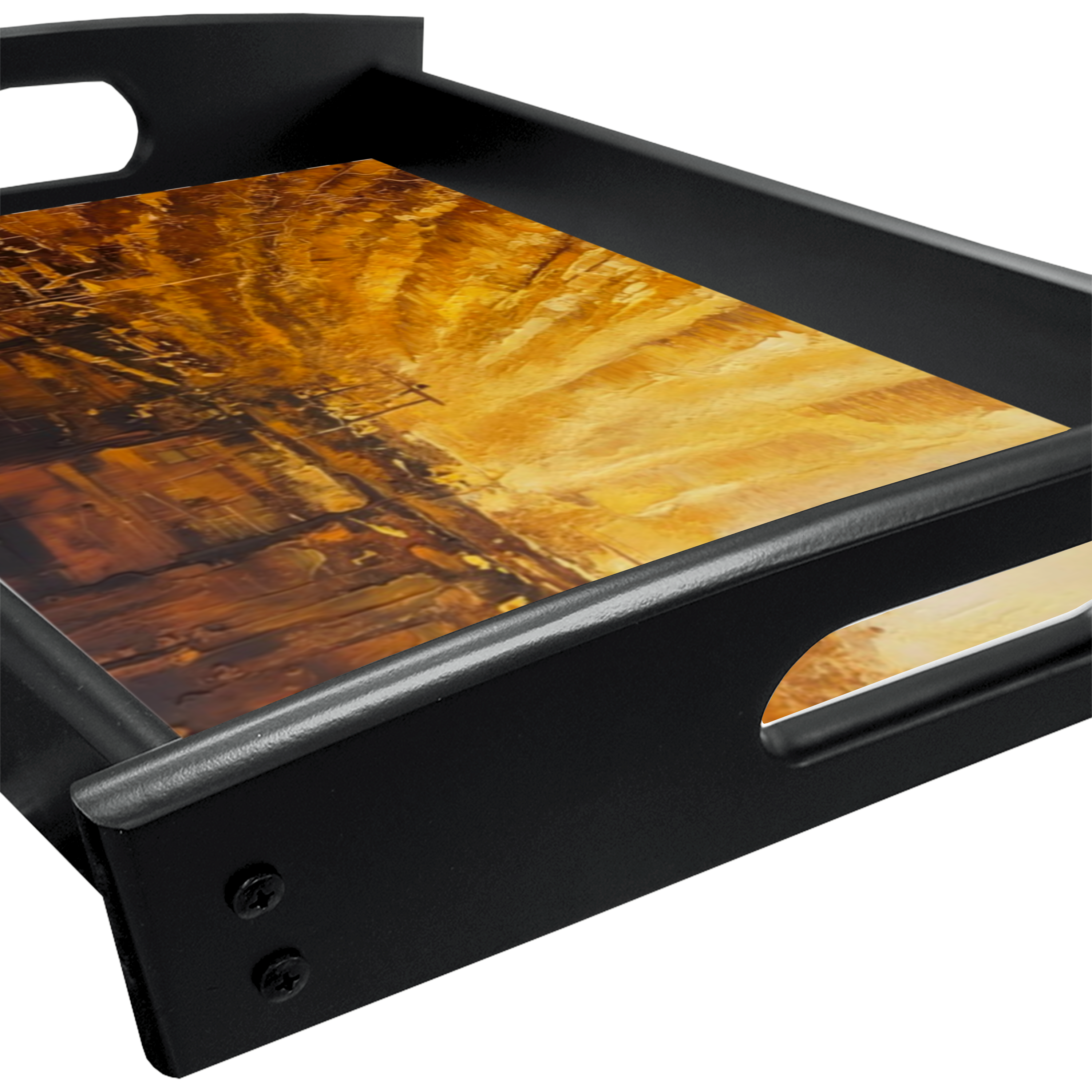 "Calm and Chaos" Art piece by R&amp;R, Artistic Large Serving Tray for Entertaining 