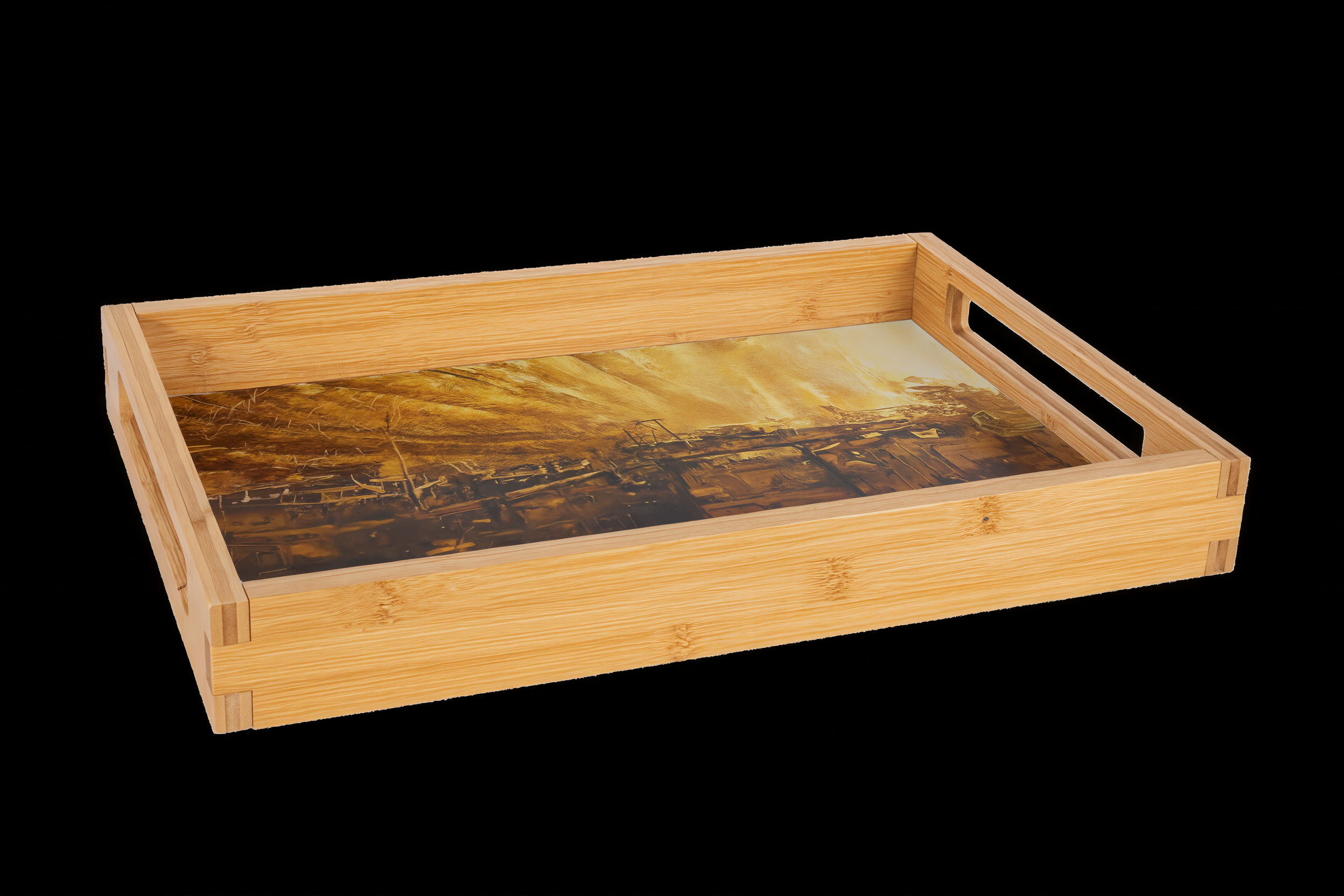 "Calm and Chaos" Art piece by R&R, Artistic Large Serving Tray for Entertaining product thumbnail image "Calm and Chaos" Art piece by R&R, Artistic Large Serving Tray for Entertaining product thumbnail image