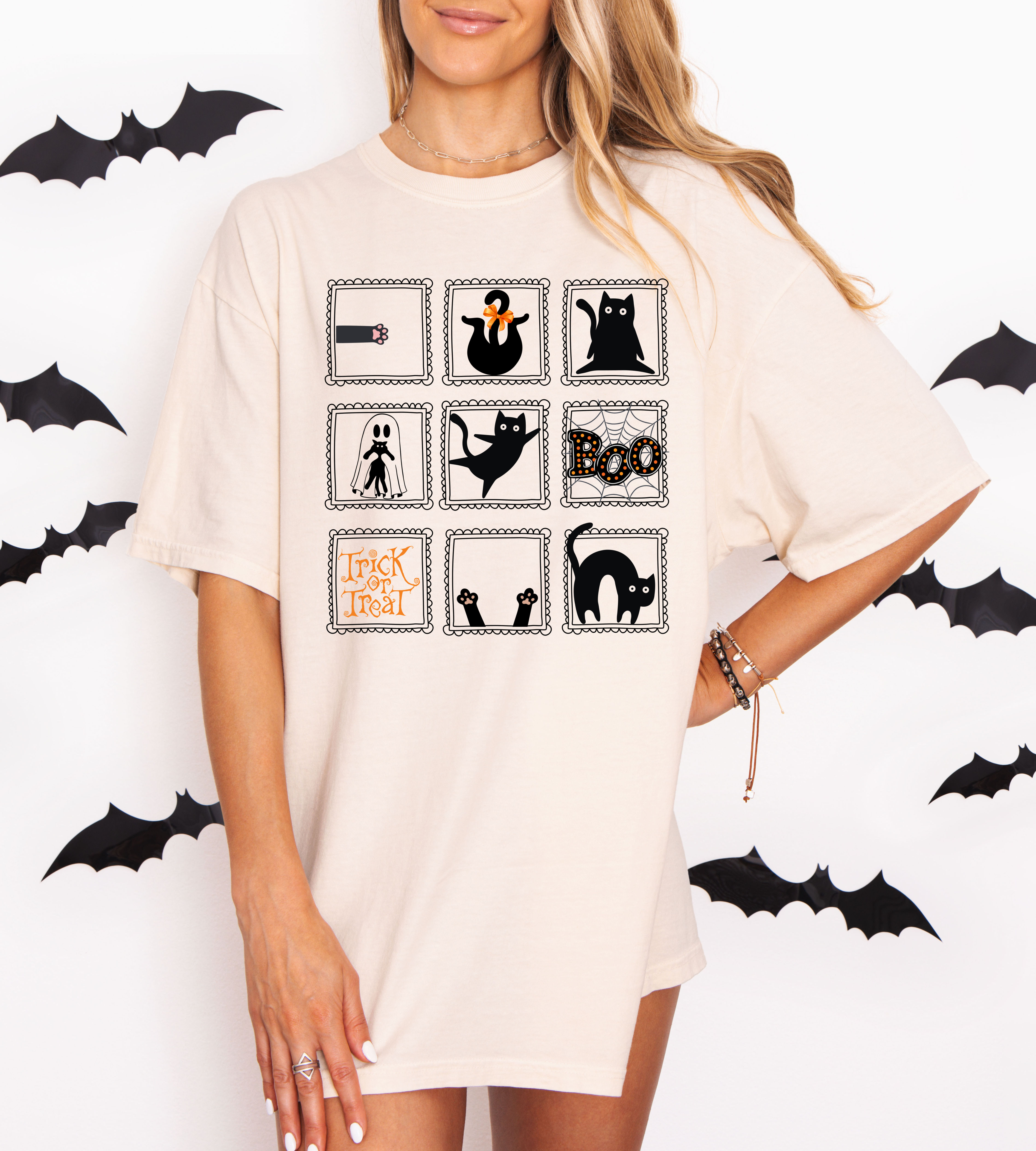 Spooky Cat Design Unisex T-Shirt | Halloween Ghost Tee, Cute Fall Apparel, Trick or Treat Shirt, Cozy Halloween Gift, Unisex Halloween Top product thumbnail image