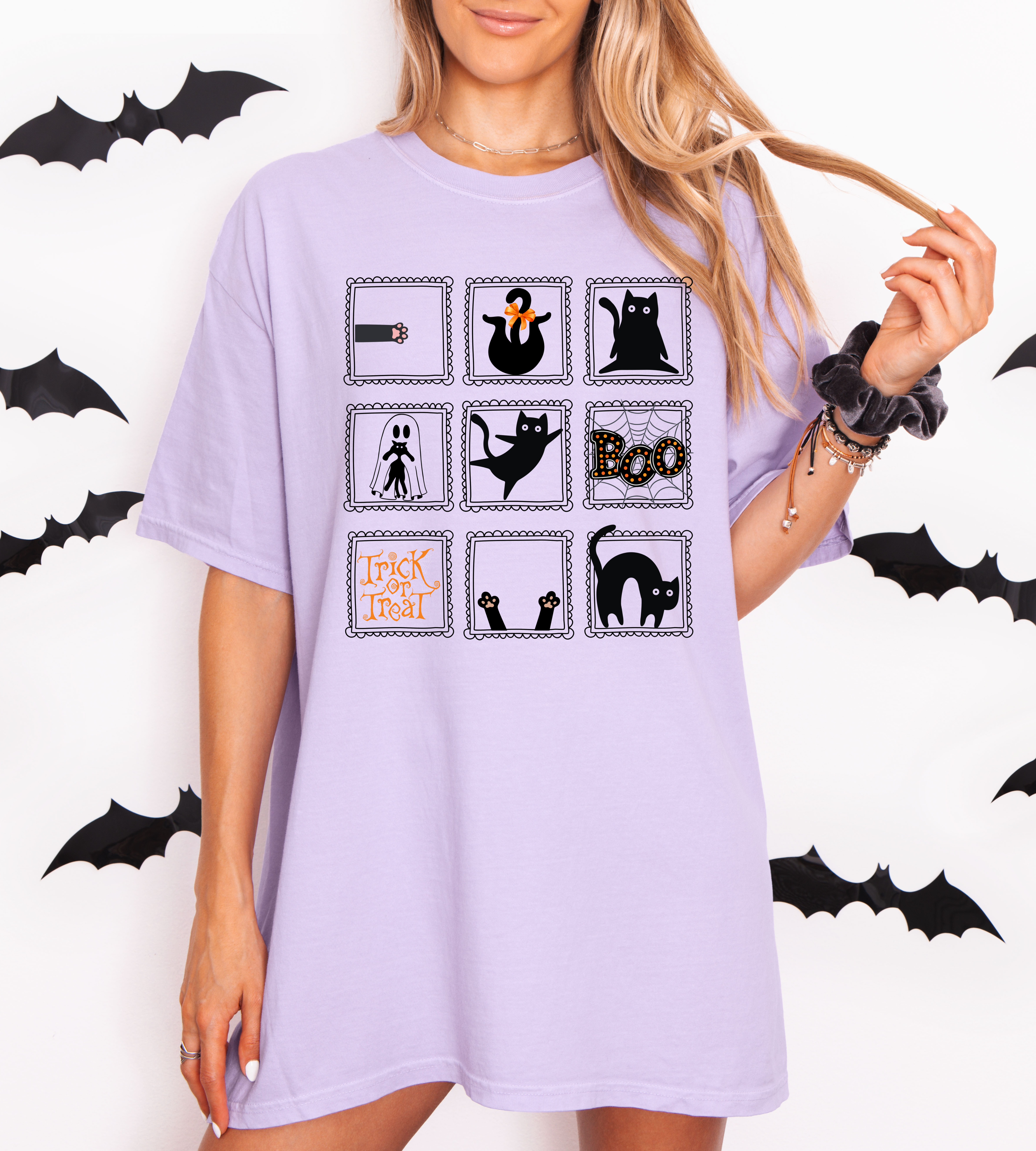 Spooky Cat Design Unisex T-Shirt | Halloween Ghost Tee, Cute Fall Apparel, Trick or Treat Shirt, Cozy Halloween Gift, Unisex Halloween Top product thumbnail image