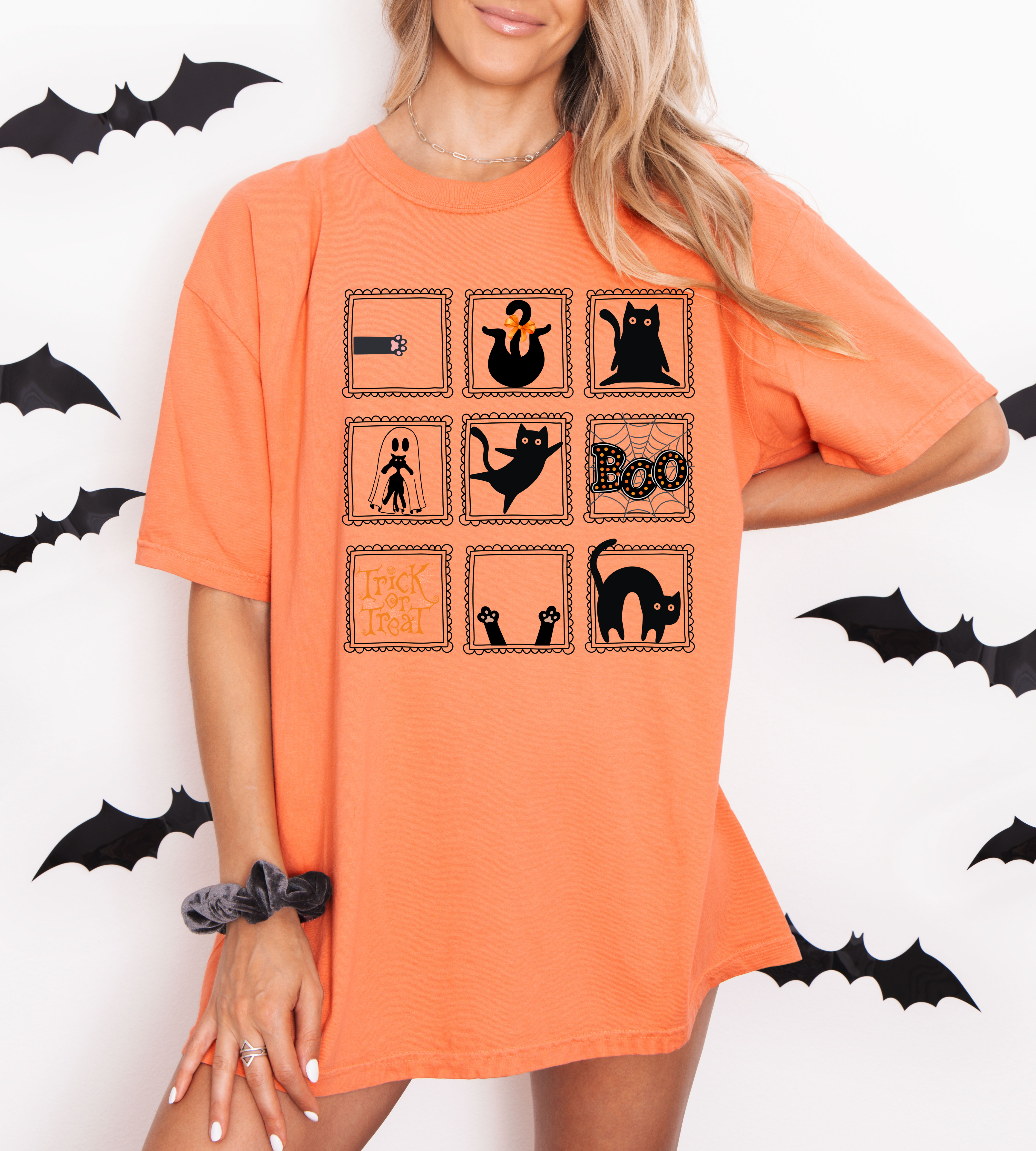 Spooky Cat Design Unisex T-Shirt | Halloween Ghost Tee, Cute Fall Apparel, Trick or Treat Shirt, Cozy Halloween Gift, Unisex Halloween Top product thumbnail image