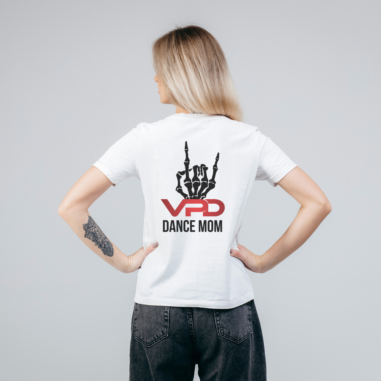 Rock On Skeleton Dance Mom Tee Shirt product thumbnail image Rock On Skeleton Dance Mom Tee Shirt product thumbnail image