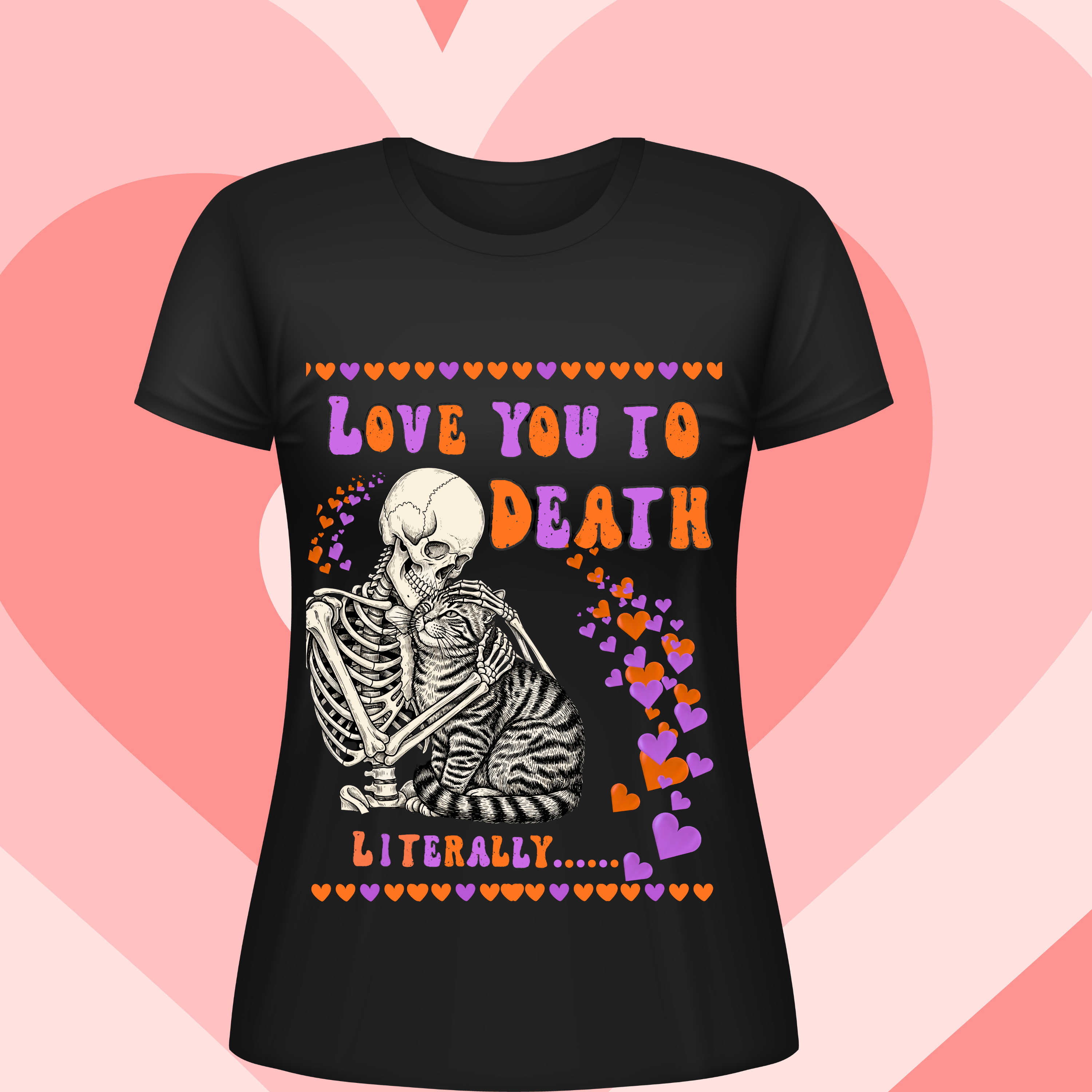 SPOOKY Kitty Love Tee - Halloween Shirt, Funny Gift, Casual Wear, Unisex Halloween T-Shirt, Skeleton Love Design SPOOKY Kitty Love Tee - Halloween Shirt, Funny Gift, Casual Wear, Unisex Halloween T-Shirt, Skeleton Love Design