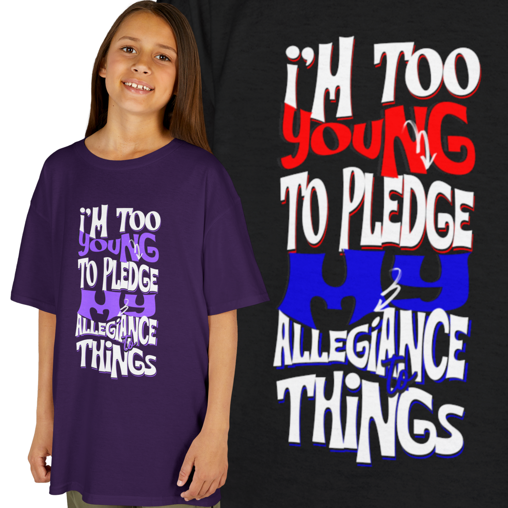 Youth Freedom Statement Tee Pledge Allegiance Kids Premium Heavy 100% Cotton Tee product thumbnail image Youth Freedom Statement Tee Pledge Allegiance Kids Premium Heavy 100% Cotton Tee product thumbnail image