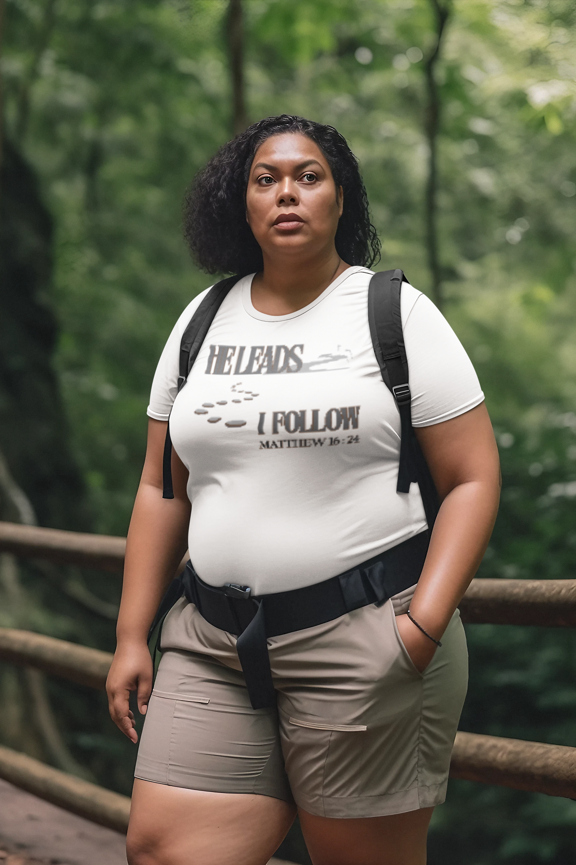 "He Leads and I Follow" Christian Faith Design Unisex T-shirt